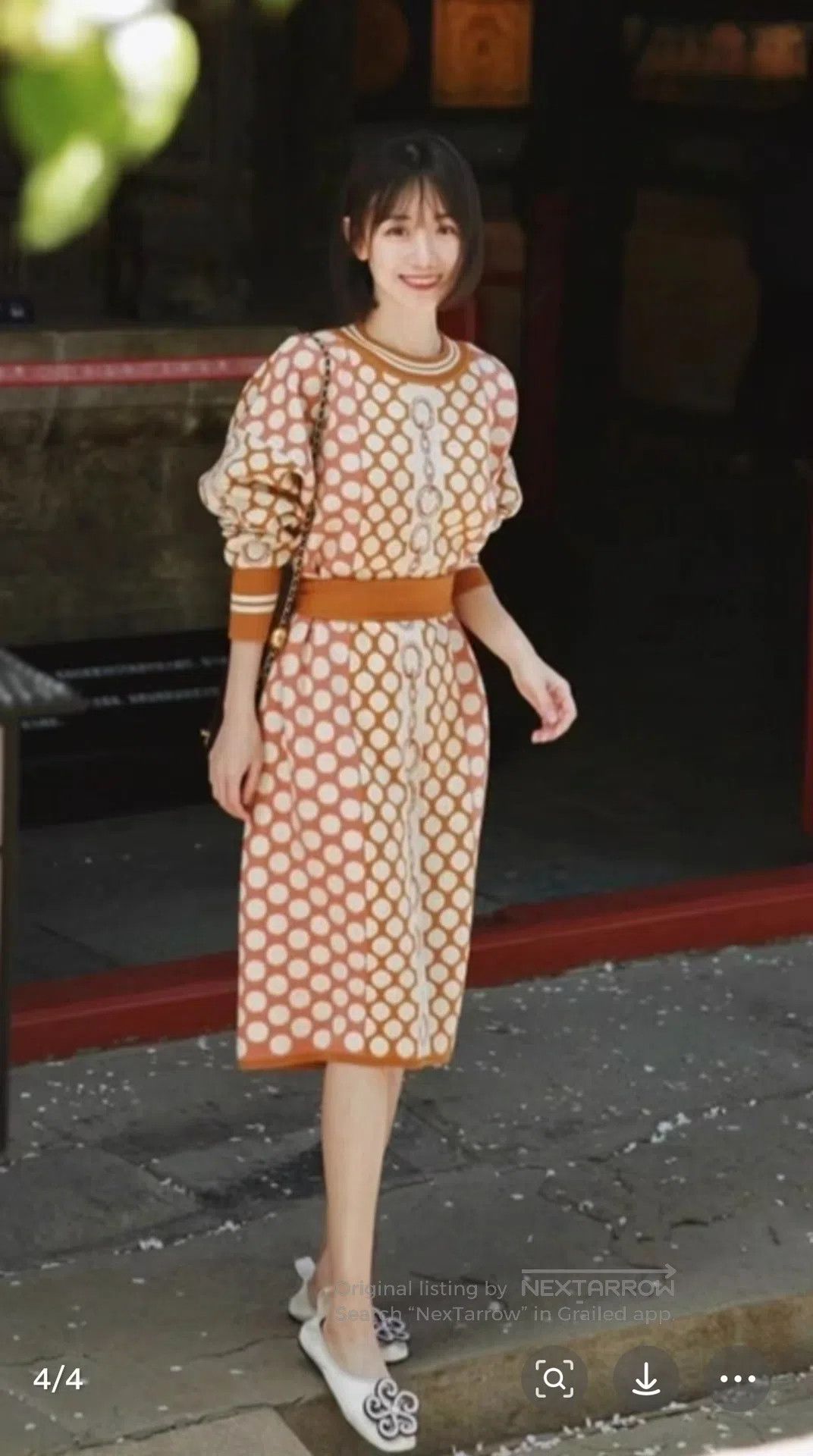 Hermes Hermes Polka-dot buckle, waist belt, knitted dress| Size M / US 6-8 / IT 42-44 - 2 Thumbnail