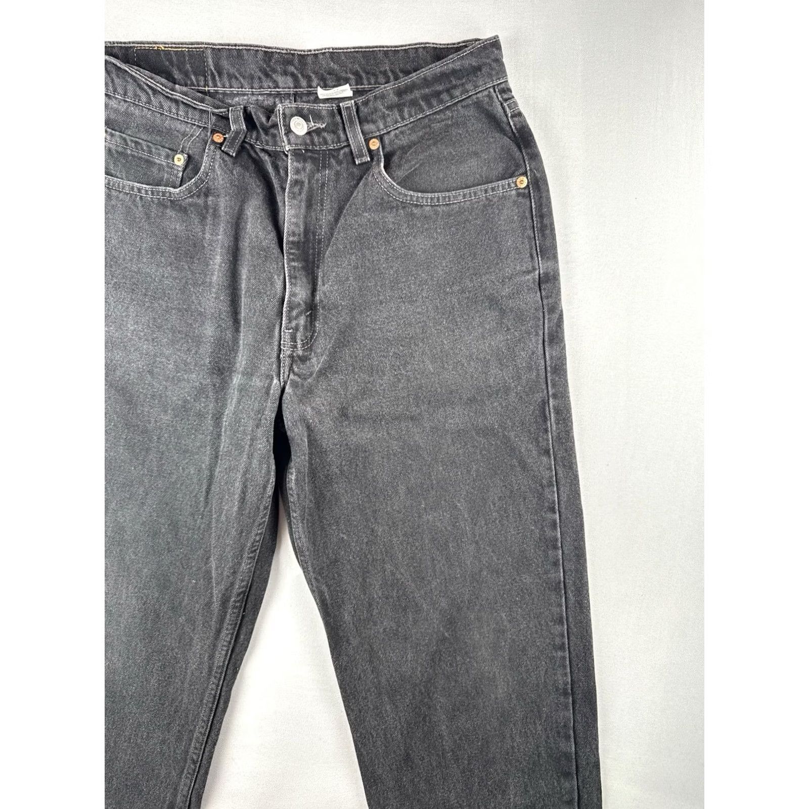 Levi's VINTAGE Levi’s 550 Black Denim Jeans Relaxed Fit 90s Grunge 32x32 Mens Straight Button Zip Fly jeans Size US 32 / EU 48 - 5 Thumbnail