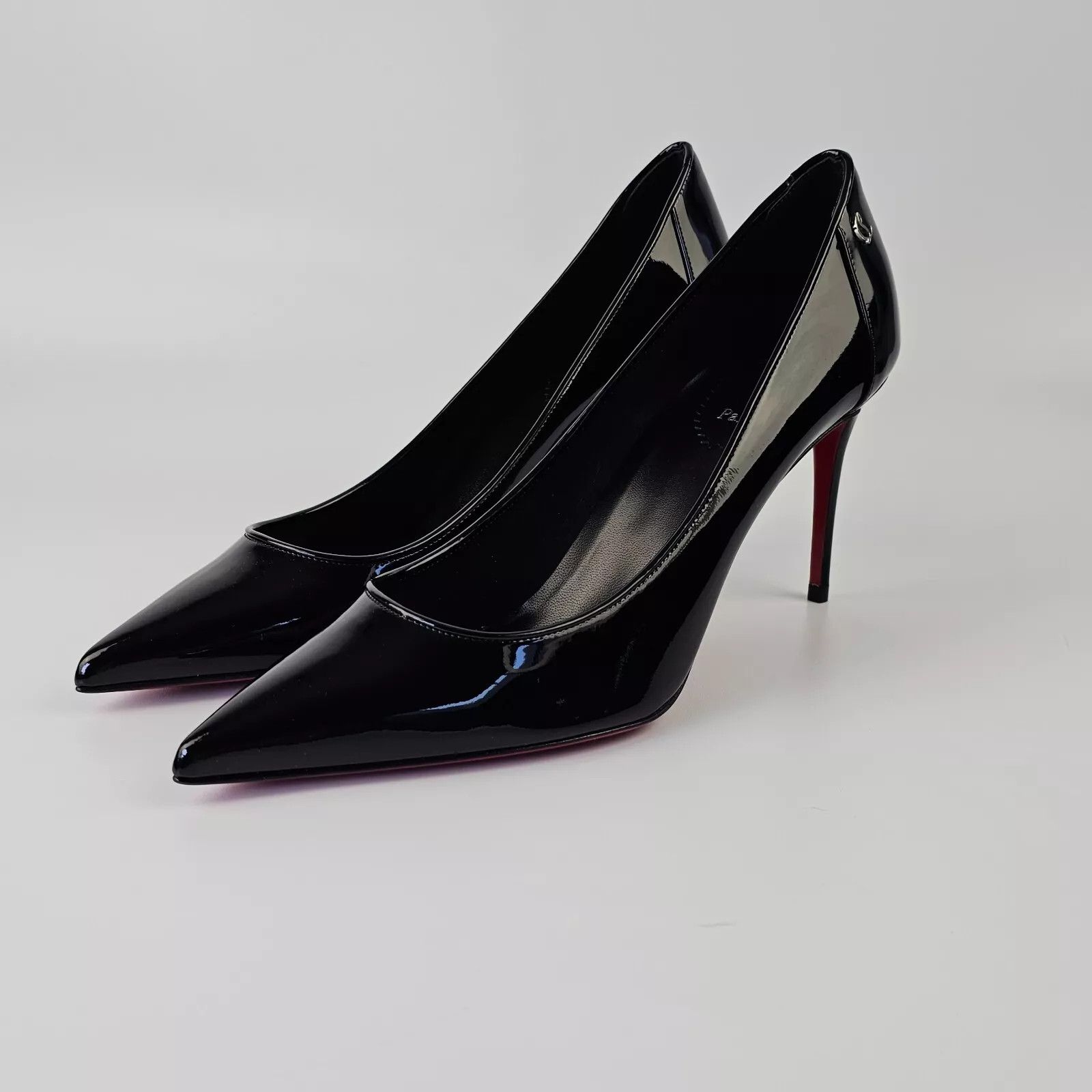 C. LOUBOUTIN Sporty Kate Black Patent 85mm Pumps New