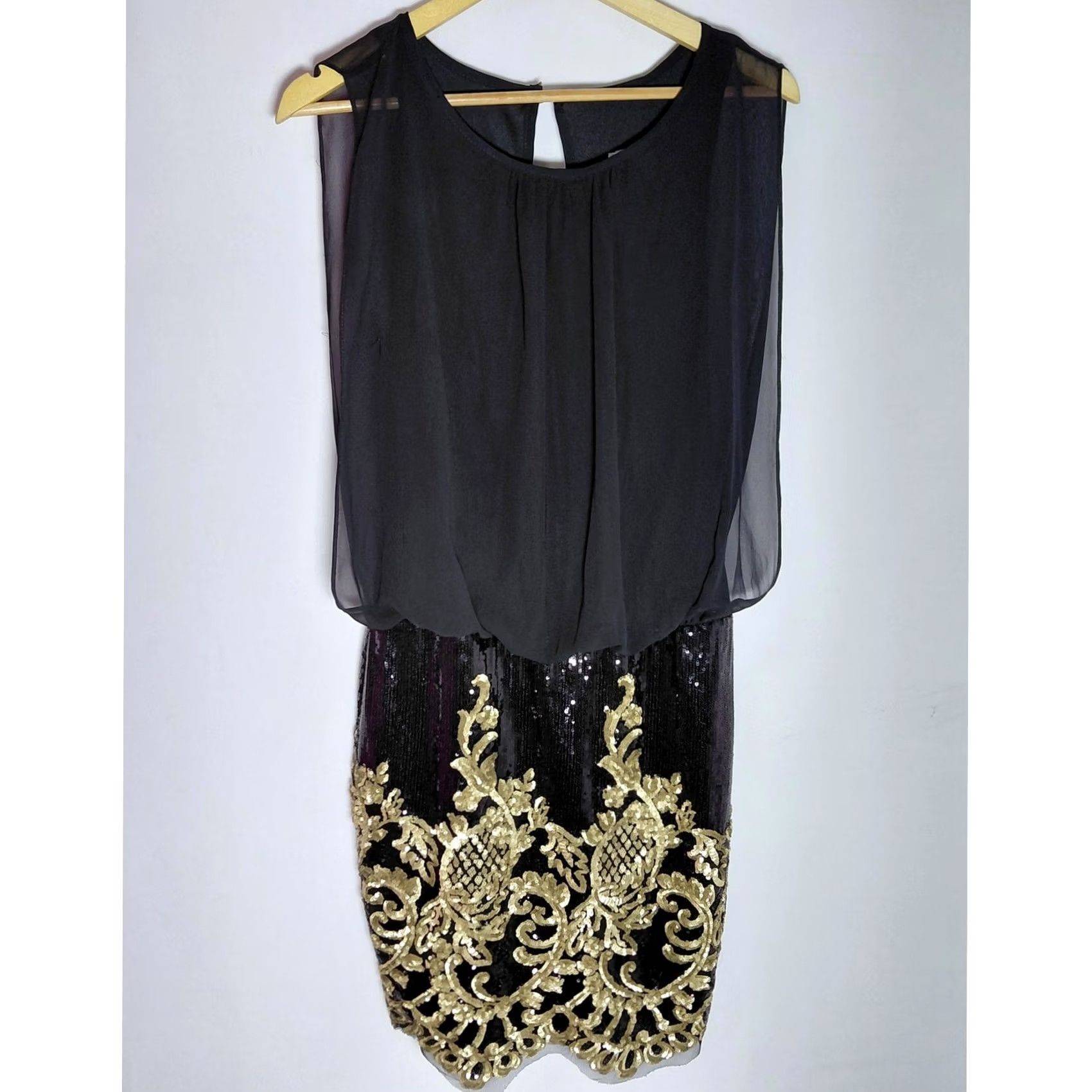 Vintage Rubber Ducky Productions Embroidered Dress Black Knee Length Knit Size S Size S / US 4 / IT 40 - 2 Thumbnail