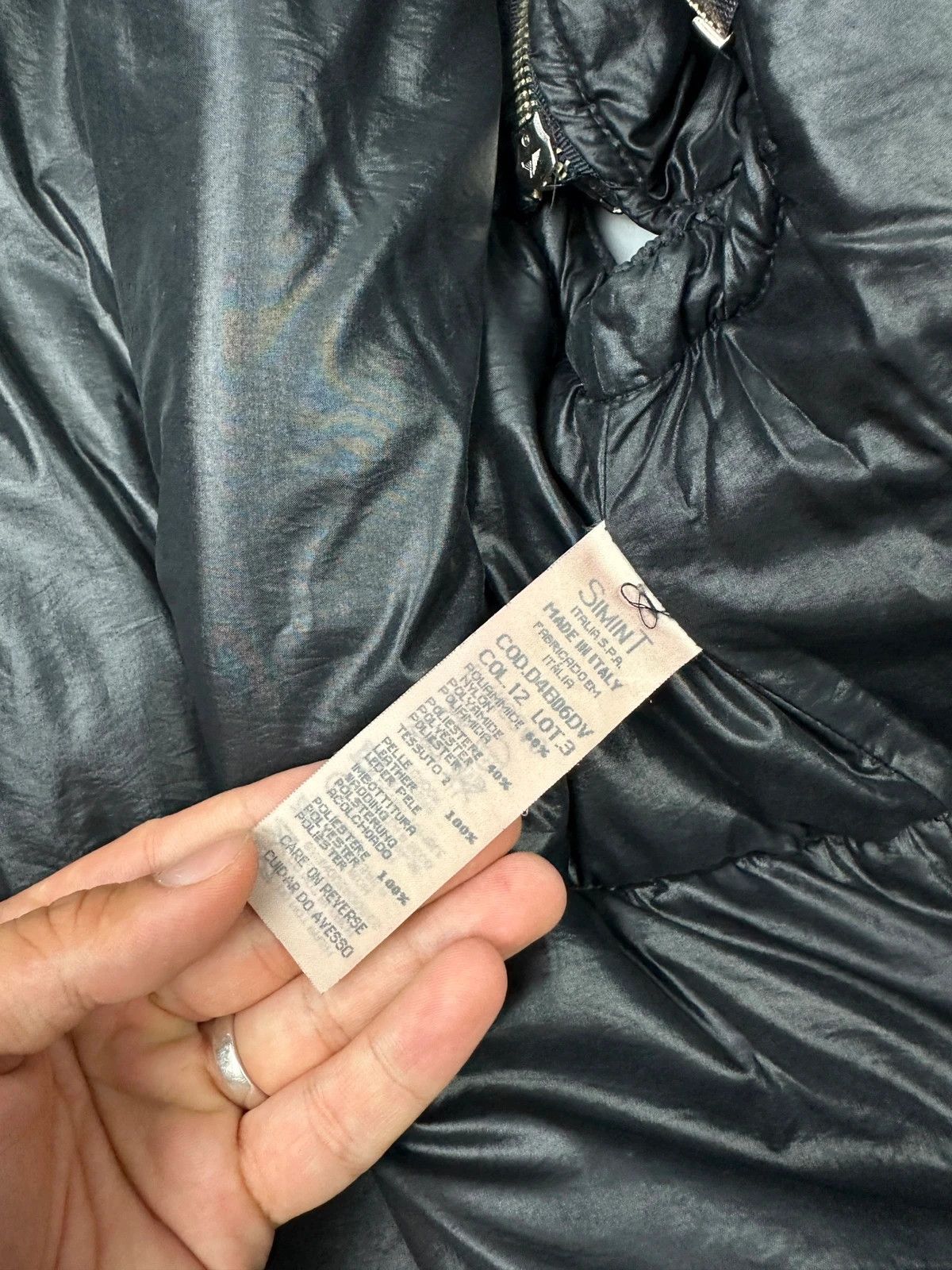 Armani Armani 90’s Black Leather & Nylon Puffer Bomber Jacket Size US M / EU 48-50 / 2 - 13 Thumbnail