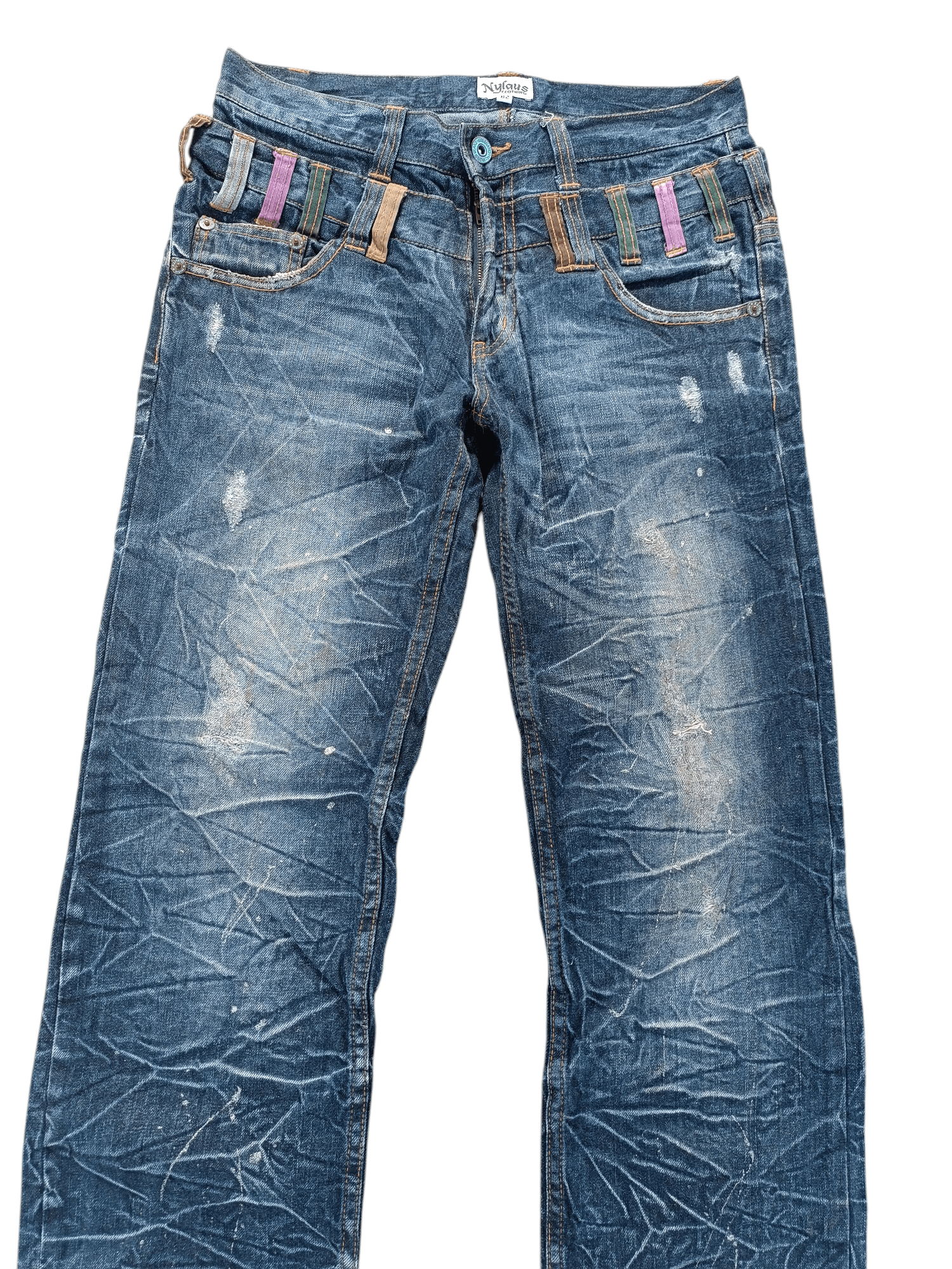 If Six Was Nine 💥VINTAGE NYLAUS JEANS DOUBLE WAIST DESIGN RARE Size US 32 / EU 48 - 1 Thumbnail
