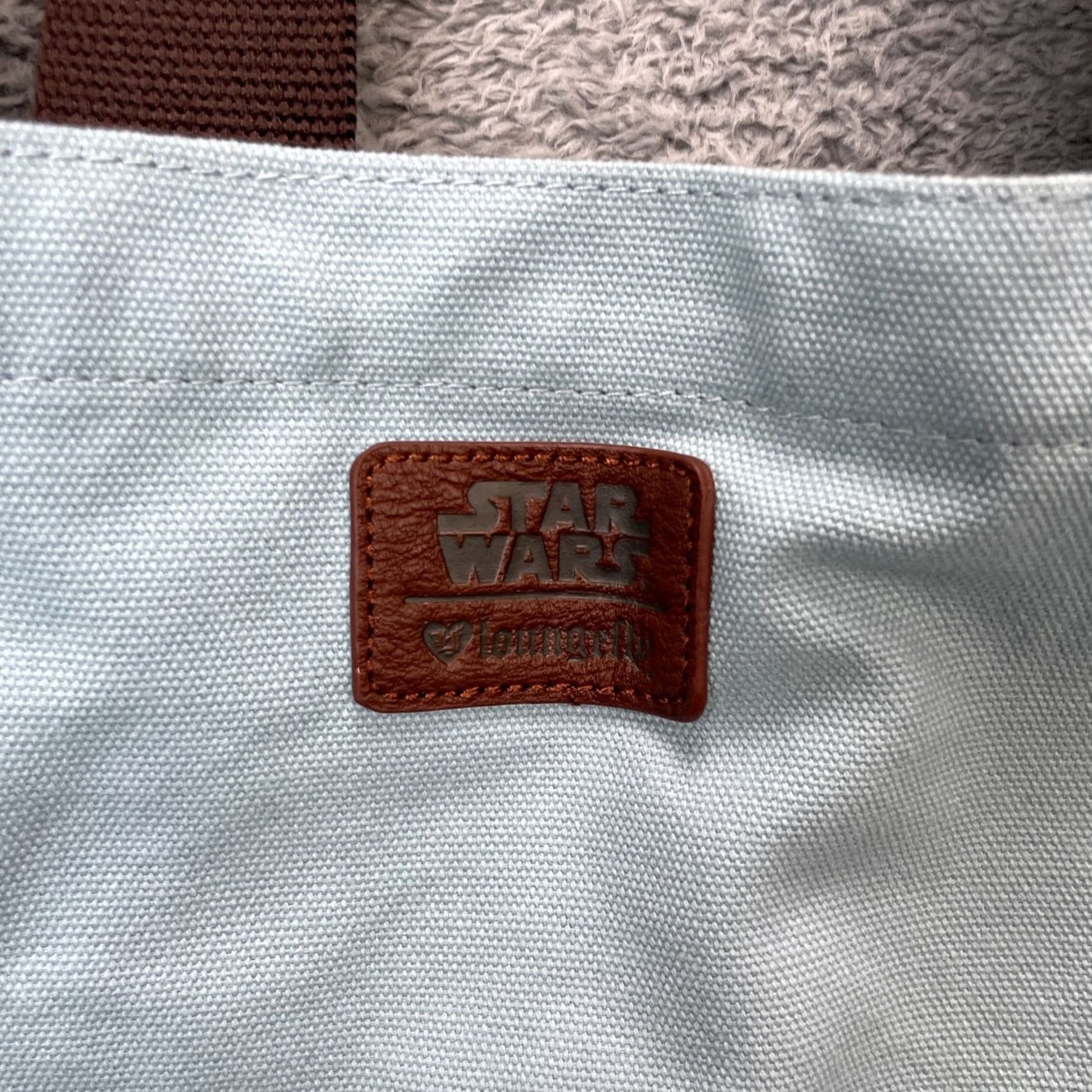 Vintage Loungefly Star Wars Blue Canvas Tote Handbag Han Solo Chewbacca Script Bag Size ONE SIZE - 5 Thumbnail