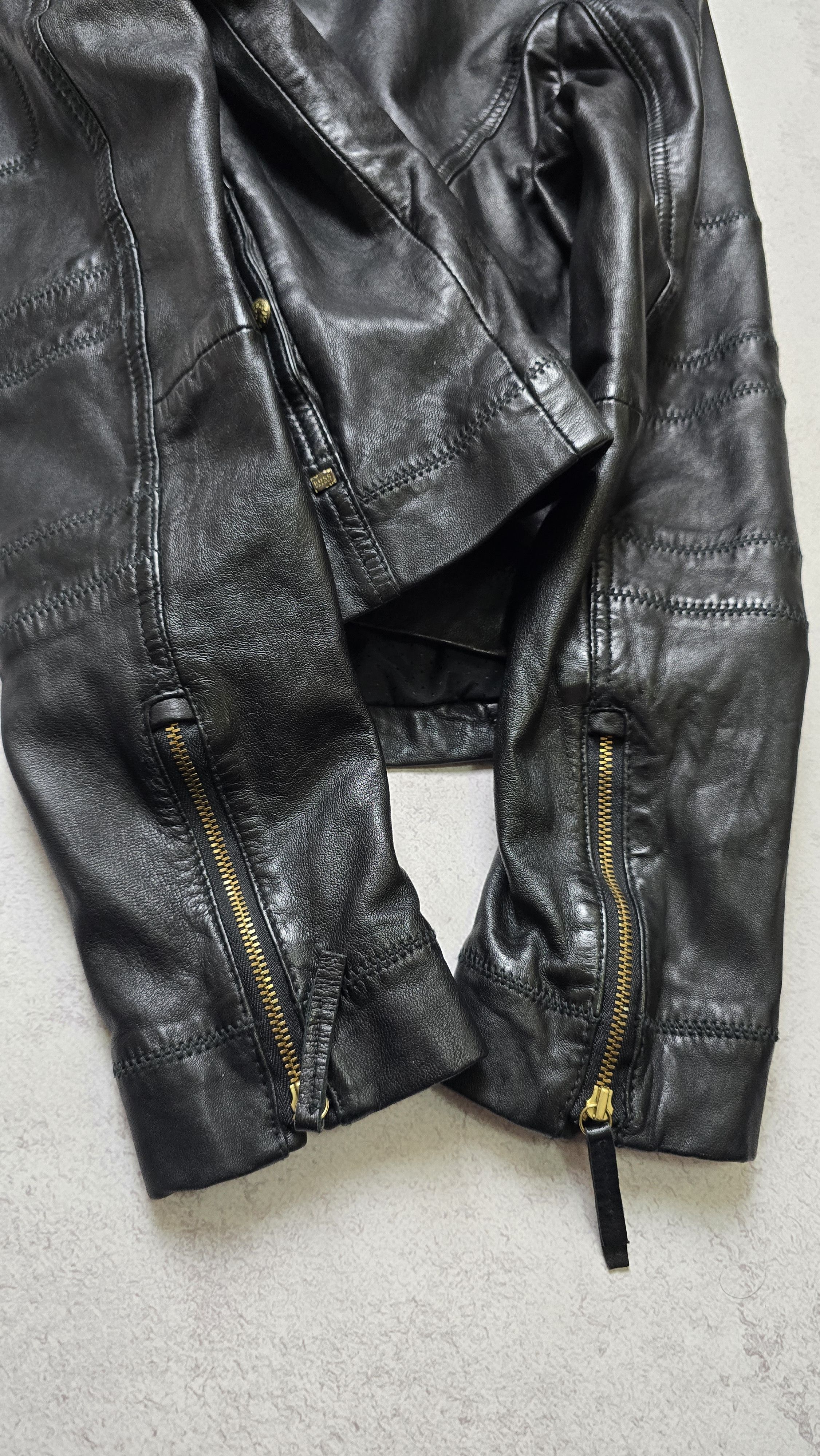 Hugo Boss Hugo Boss Orange Jonassa Black Leather Biker Jacket Size XS / US 0-2 / IT 36-38 - 11 Thumbnail
