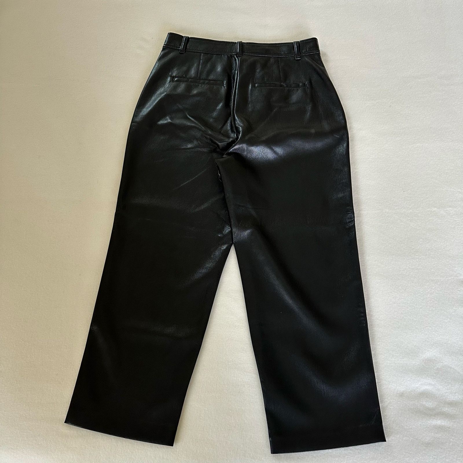 Aritzia Babaton Vegan Leather Command Cropped Pants Black Size 10 Size 32" / US 10 / IT 46 - 2 Thumbnail