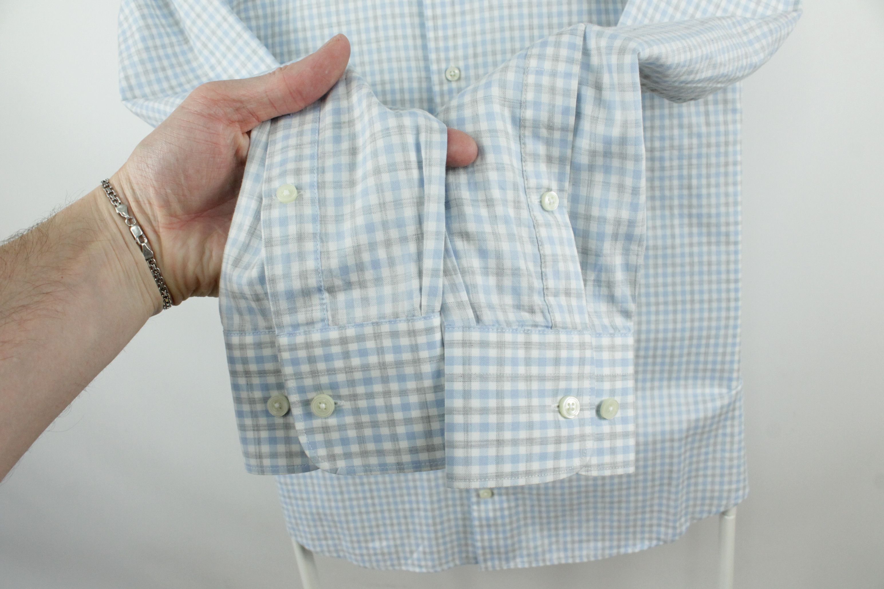 Designer × Suitsupply Suitsupply Albini Egyptian Cotton Slim Fit Plaid Dress Shirt Size US L / EU 52-54 / 3 - 5 Thumbnail