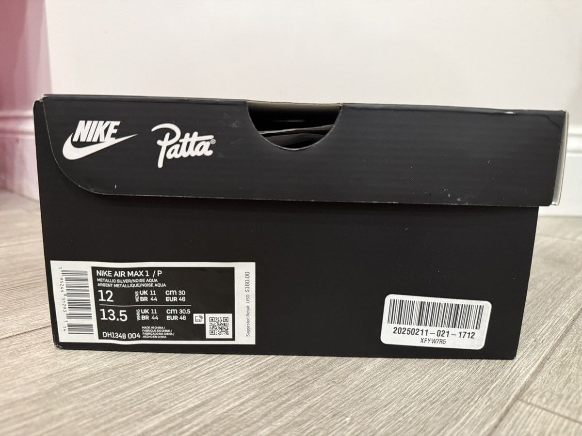Nike × Patta Patta Nike Air Max 1 Noise Aqua Silver Pure Platinum Sz 12 Size US 12 / EU 45 - 13 Thumbnail