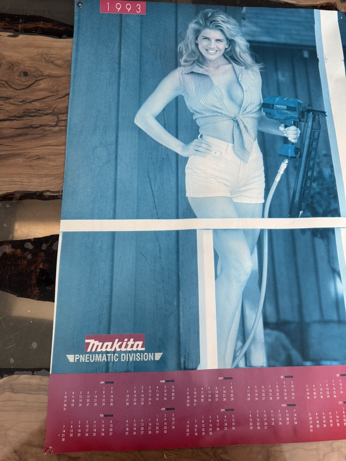 Playboy Makita Nail Gun Babe 1993 Calendar Sexy Girl Poster Size ONE SIZE - 4 Thumbnail