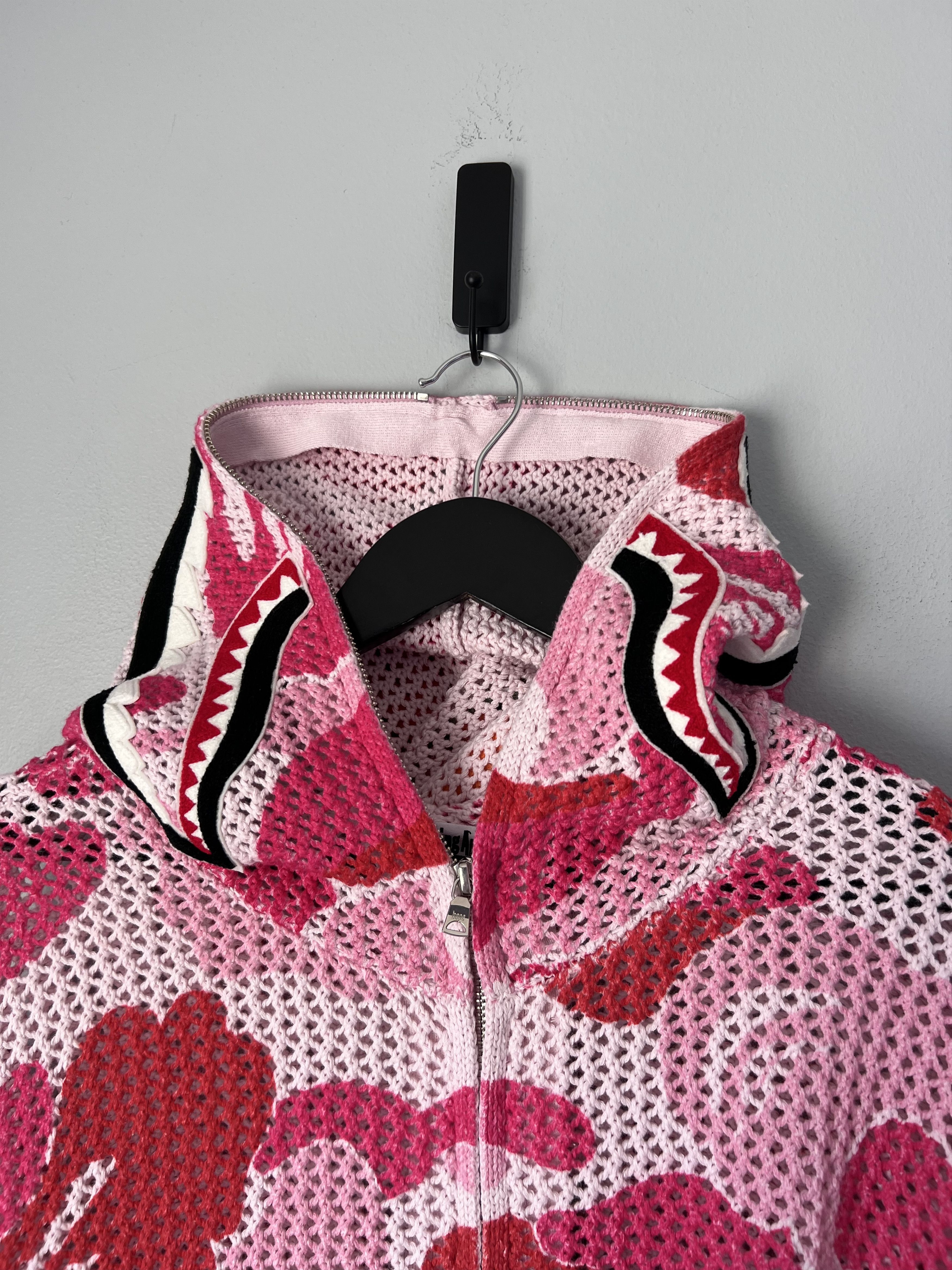 Bape Bape ABC Camo Full Zip Shark Sweatshirt in Pink Size US XXL / EU 58 / 5 - 2 Thumbnail