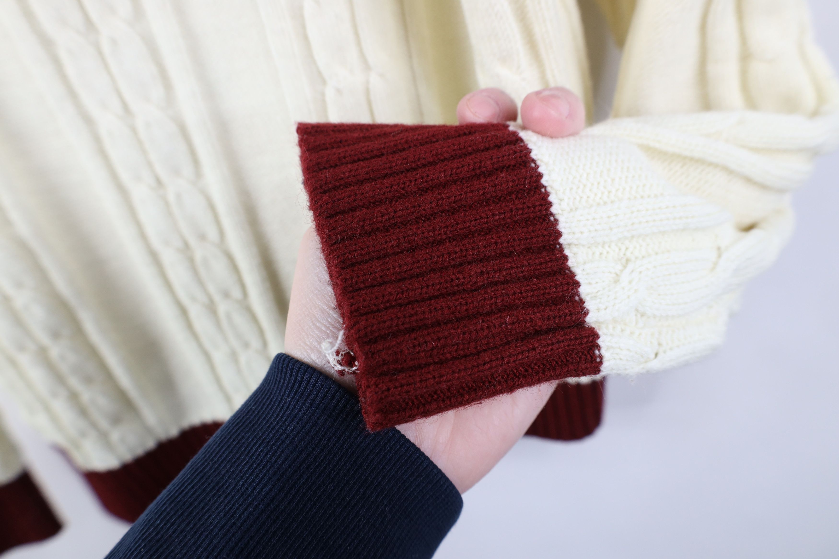 Vintage Vintage 70s Streetwear Ribbed Cable Knit Shawl Sweater Size US L / EU 52-54 / 3 - 5 Thumbnail