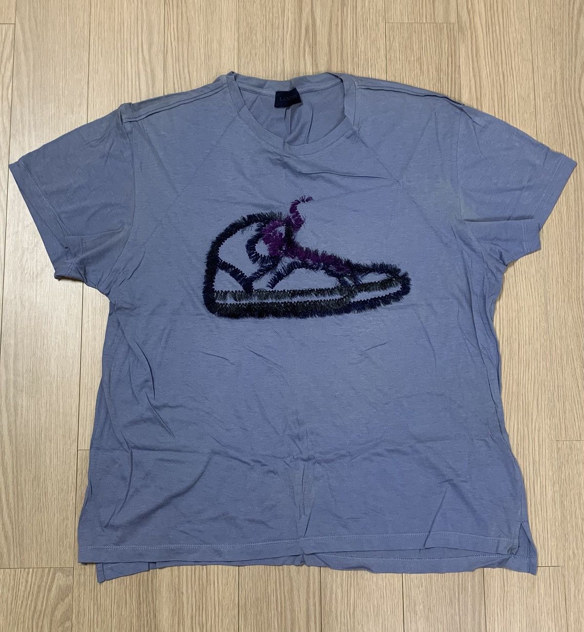 Lanvin Lanvin Sneaker Motif Embroidered T-Shirt Size US S / EU 44-46 / 1 - 1 Thumbnail