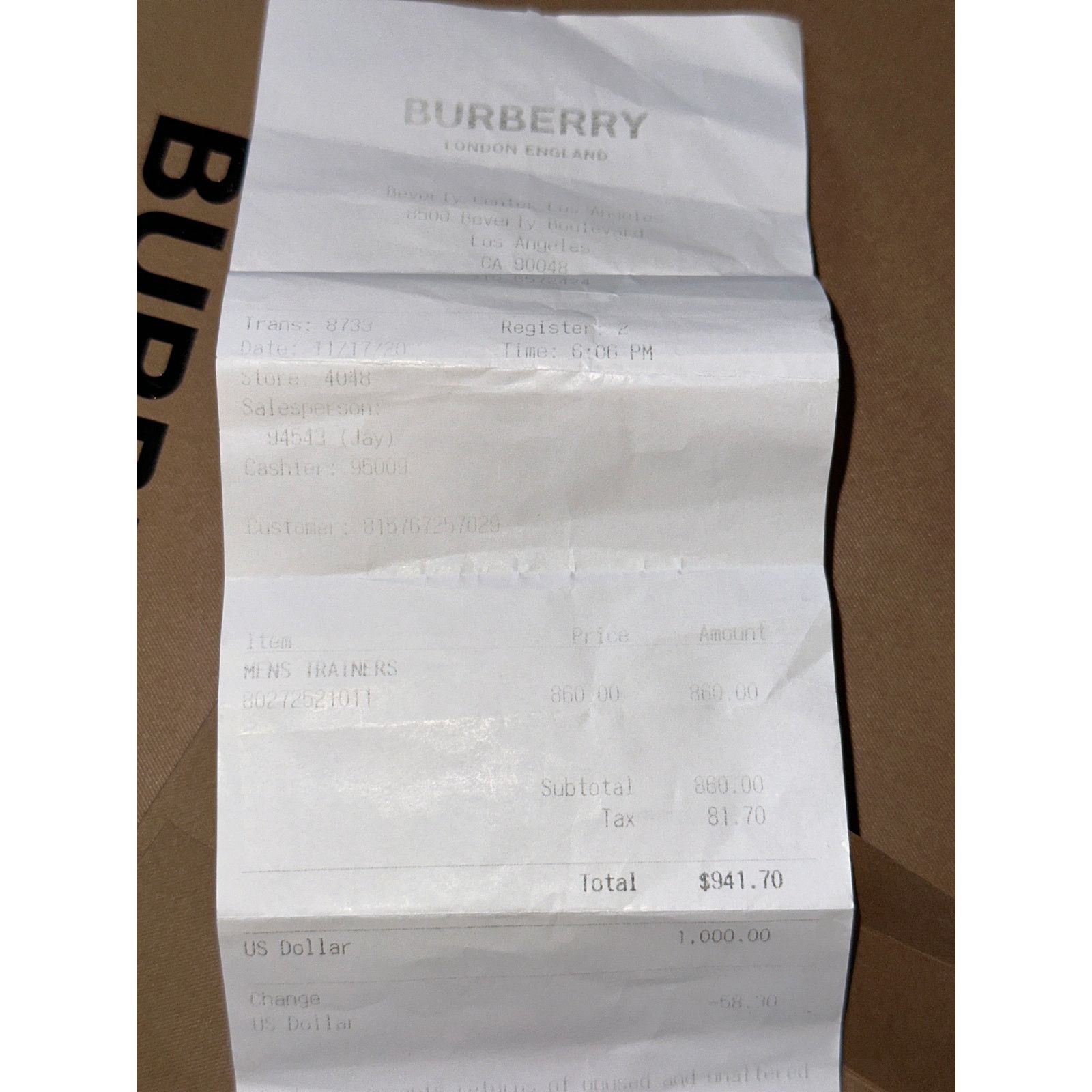 Burberry Burberry Arthur Monogram Print Sneaker Blue | Size 11US Size US 11 / EU 44 - 11 Thumbnail