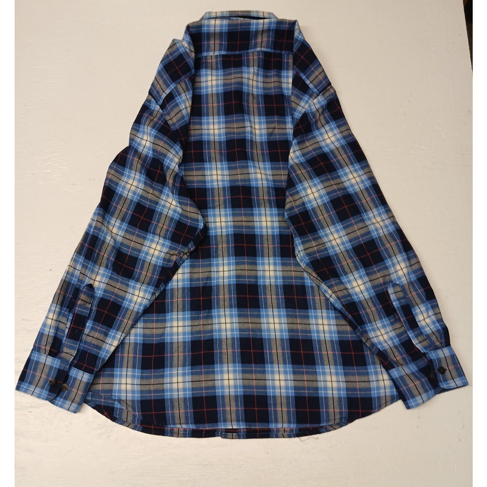 Izod Izod (2XL) Men's Blue Plaid Button Long Sleeve Dress Shirt Size US XXL / EU 58 / 5 - 7 Thumbnail