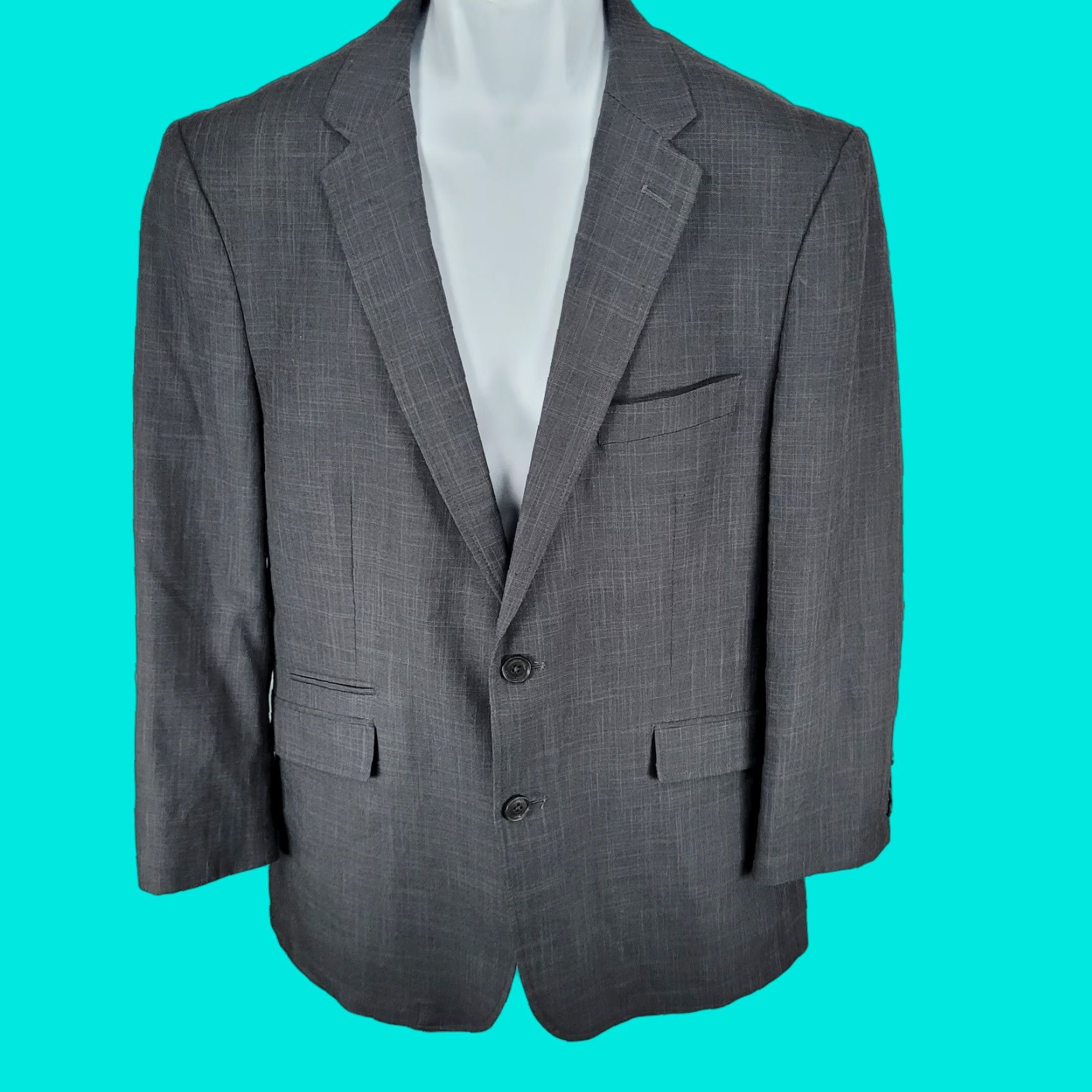Joseph Abboud Joseph Abboud Blazer Shirt? Notch 2 Button Grey Cotton 100% M Adult Men Jacket Regular Size M Size 40R - 1 Thumbnail