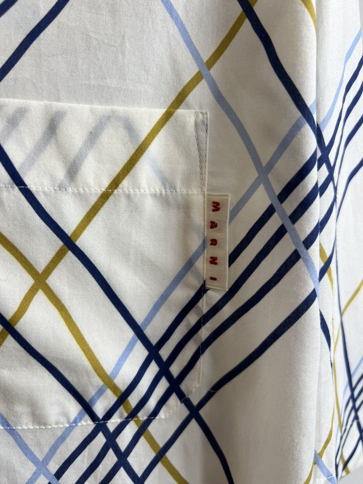 Marni White/Blue Striped Marni Bowling Button up Size US M / EU 48-50 / 2 - 3 Thumbnail