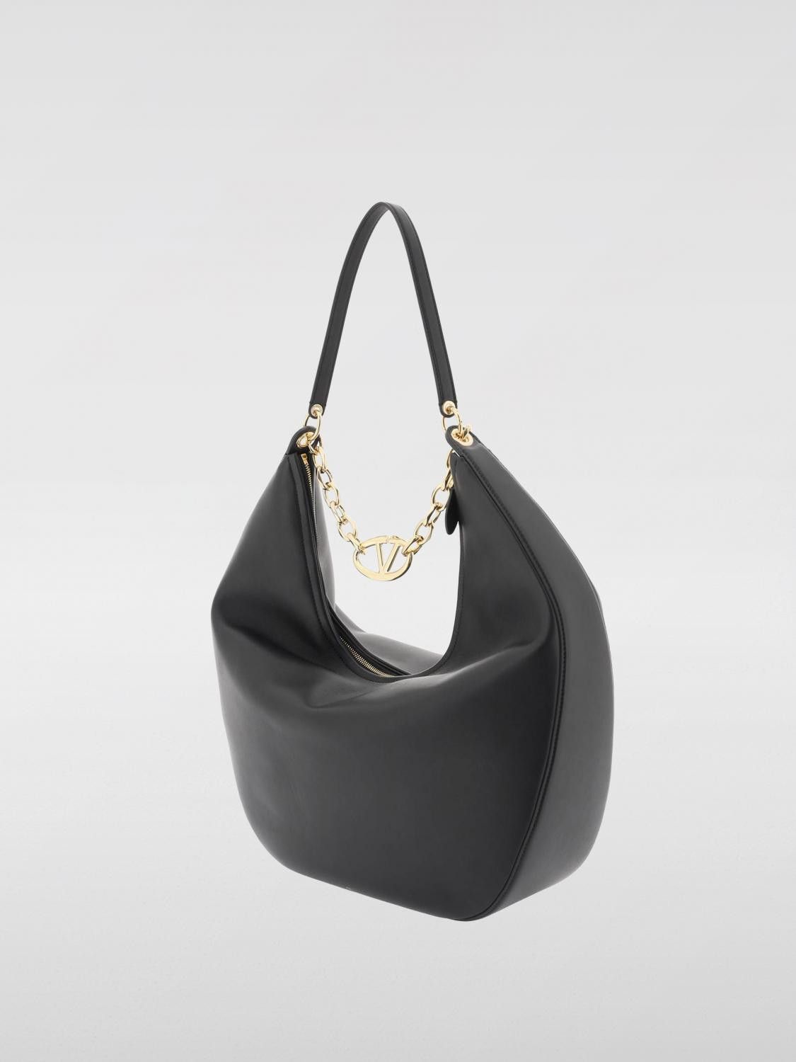 Valentino o1s22i1n0924 Size: OS / Maxi Vlogo Moon Hobo Bag in Black Size ONE SIZE - 2 Thumbnail