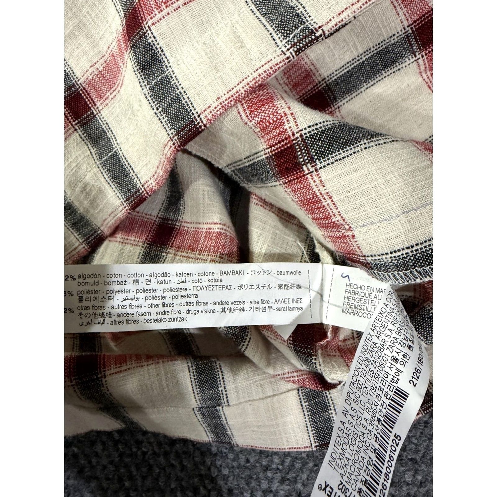 Zara ZARA Jacket Womens S White Plaid Flannel Button Front Shacket, Lightweight Cotton-Blend, Relaxed Fit, Casual, Fall Spring Size S / US 4 / IT 40 - 7 Thumbnail