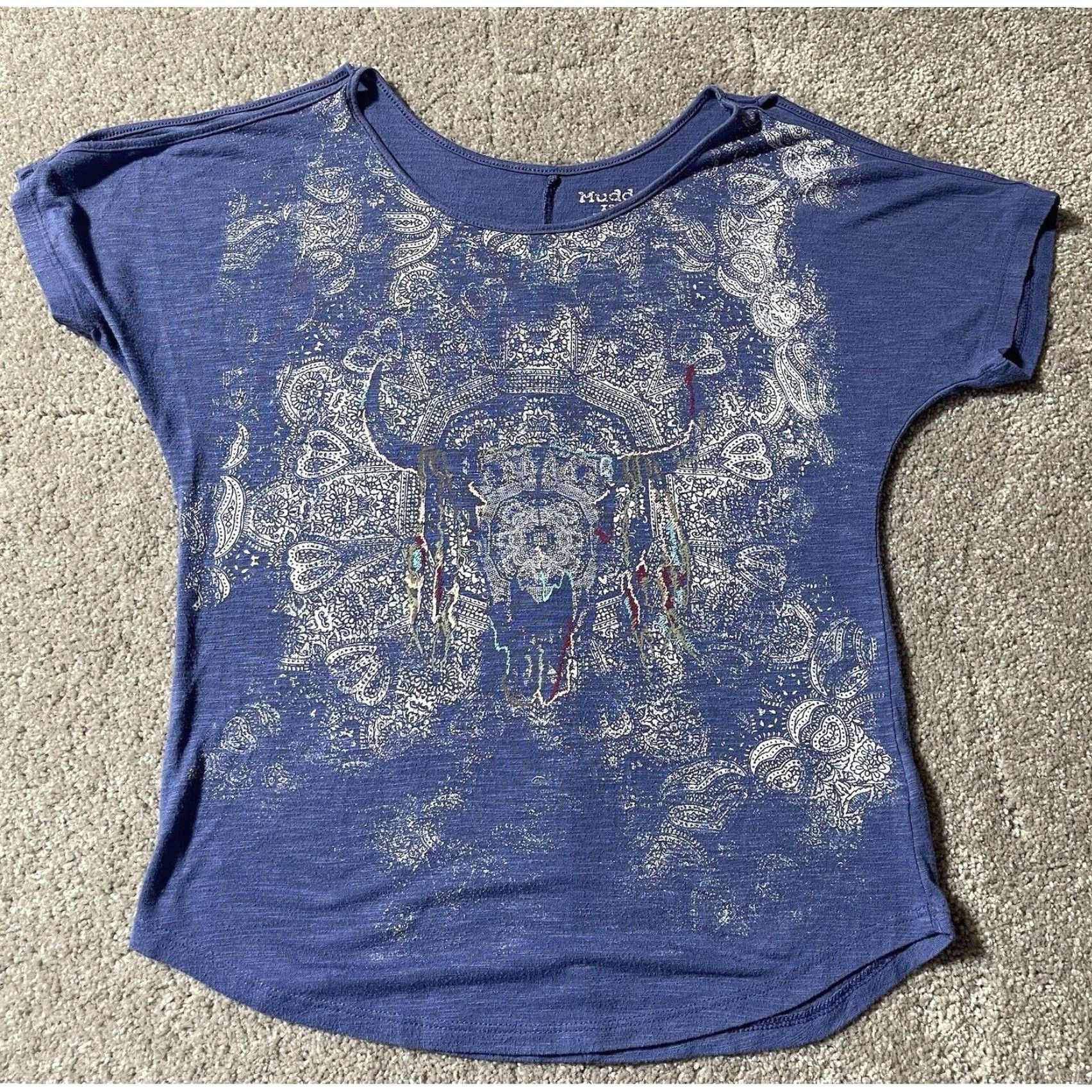 Vintage VINTAGE Mudd Tank Top XS Cowgirl Aztec Western Graphic Cold Shoulder Dark Fairy Women XS Tank Size XS / US 0-2 / IT 36-38 - 2 Thumbnail