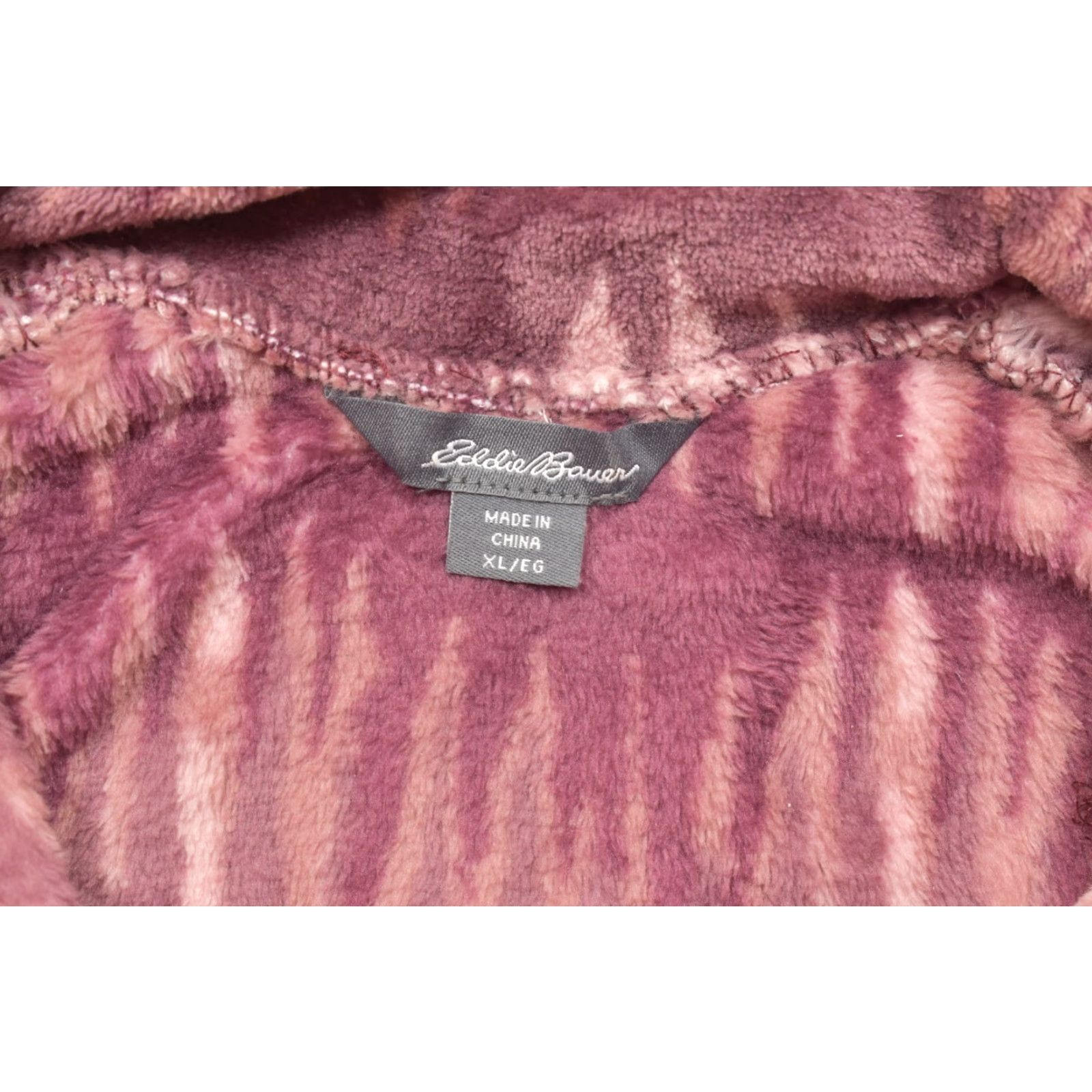 Eddie Bauer Eddie Bauer Womens XL Fleece Pullover Sweater Pink Purple Ikat 1/4 Zip Soft Size XL / US 12-14 / IT 48-50 - 6 Thumbnail