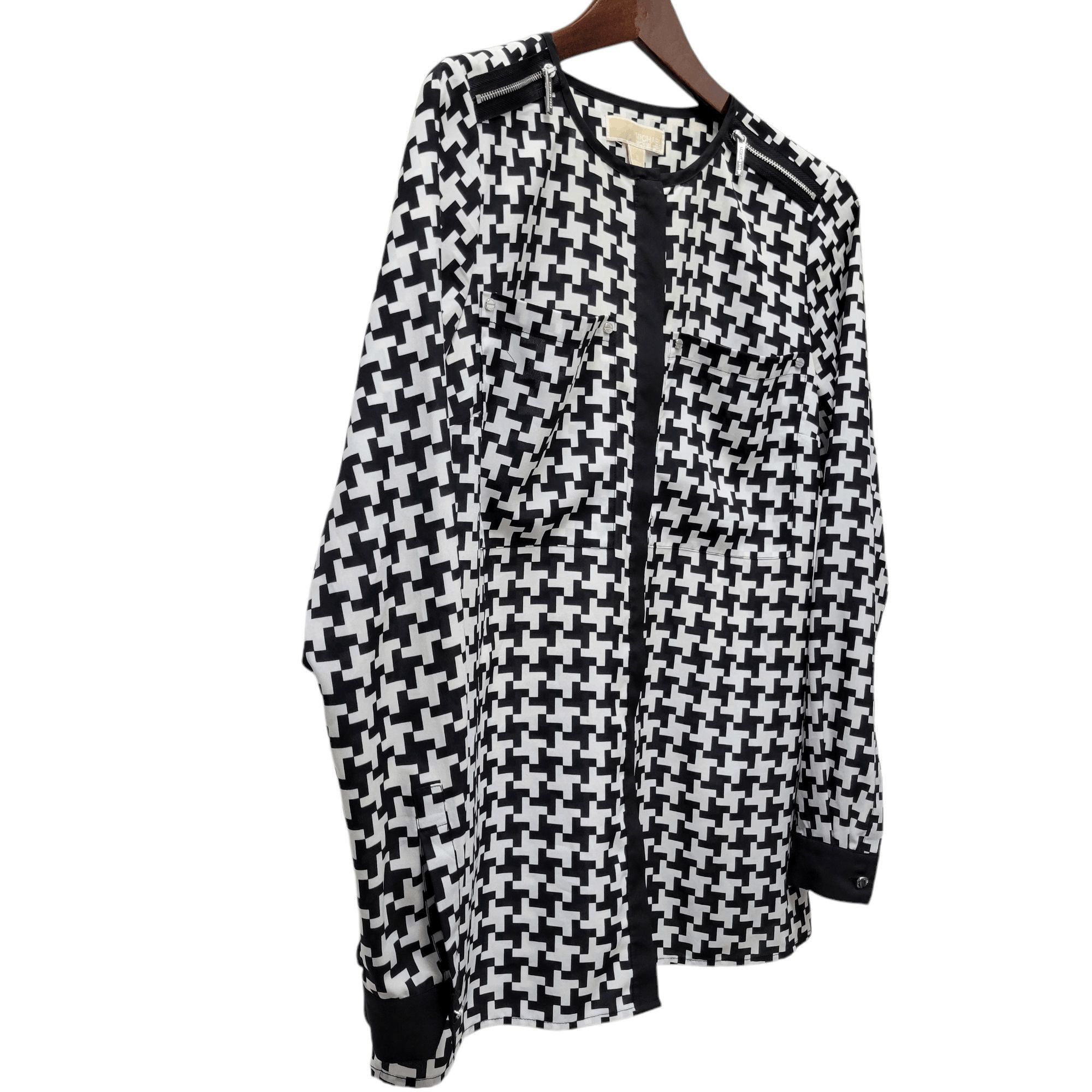 Michael Kors Michael Kors Women's Black & White Blouse Size 6 Size M / US 6-8 / IT 42-44 - 7 Thumbnail