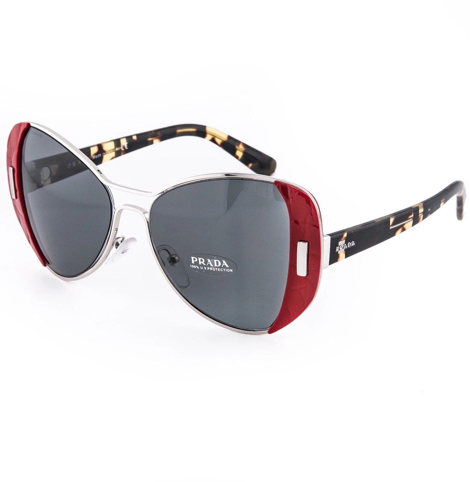 Prada PRADA PR60SS 60S MOD Geometric Red Silver Metal Havana Size ONE SIZE - 5 Thumbnail