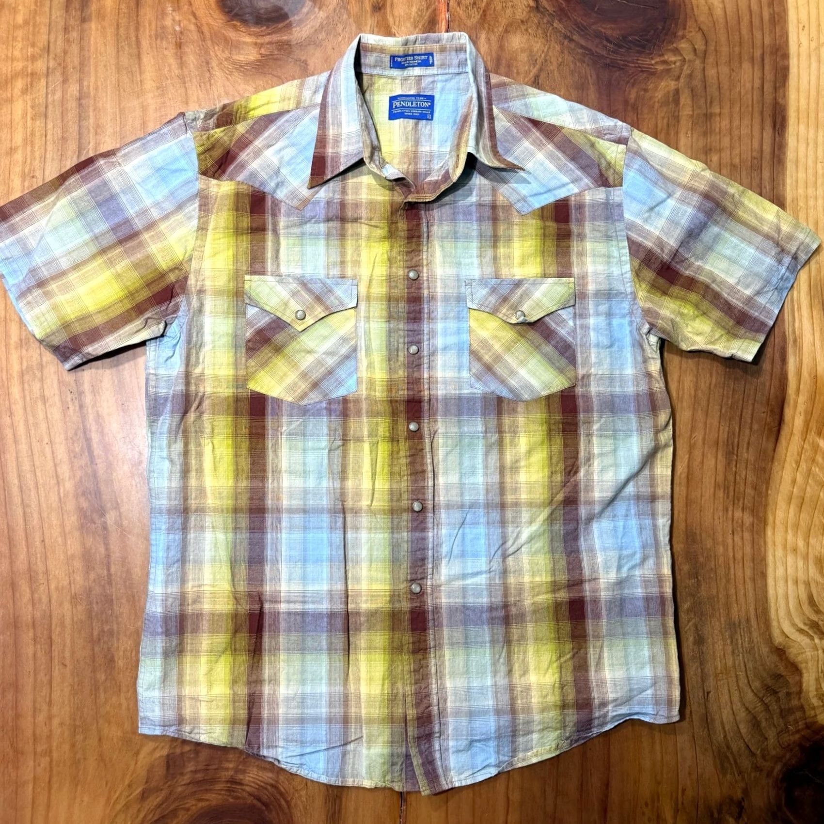 Pendleton Pendleton Shirt Mens L Frontier Plaid Cotton S/S Pearl Snap Western Casual A25 Size US L / EU 52-54 / 3 - 2 Thumbnail