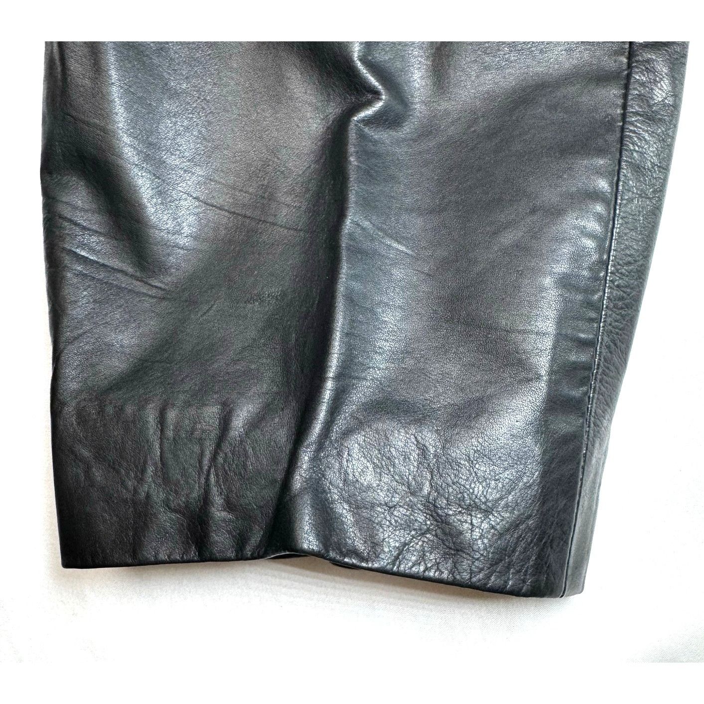 Vintage Vintage 80s 90s Pleated front Leather Pants Men’s 29 Black Size US 29 - 12 Thumbnail