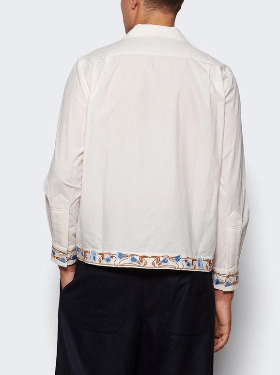 Bode o1mle0226 Nouveau Vine Long Sleeve Shirt in Neutrals Size US M / EU 48-50 / 2 - 4 Thumbnail