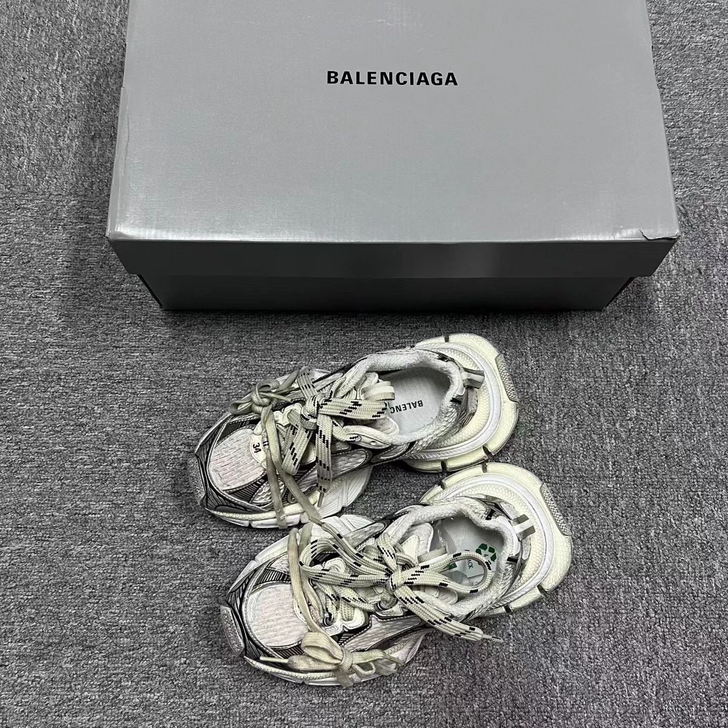 Balenciaga Balenciaga Champagne Mesh Leather Lace-up Platform Low Top Size US 4 / IT 34 - 1 Thumbnail