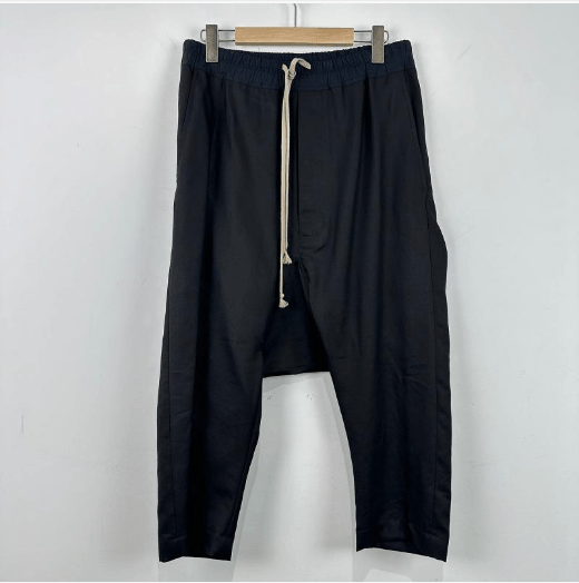 Rick Owens Rick Owens Black Drop Crotch Sweatpants with Drawstring Size US 30 / EU 46 - 6 Thumbnail