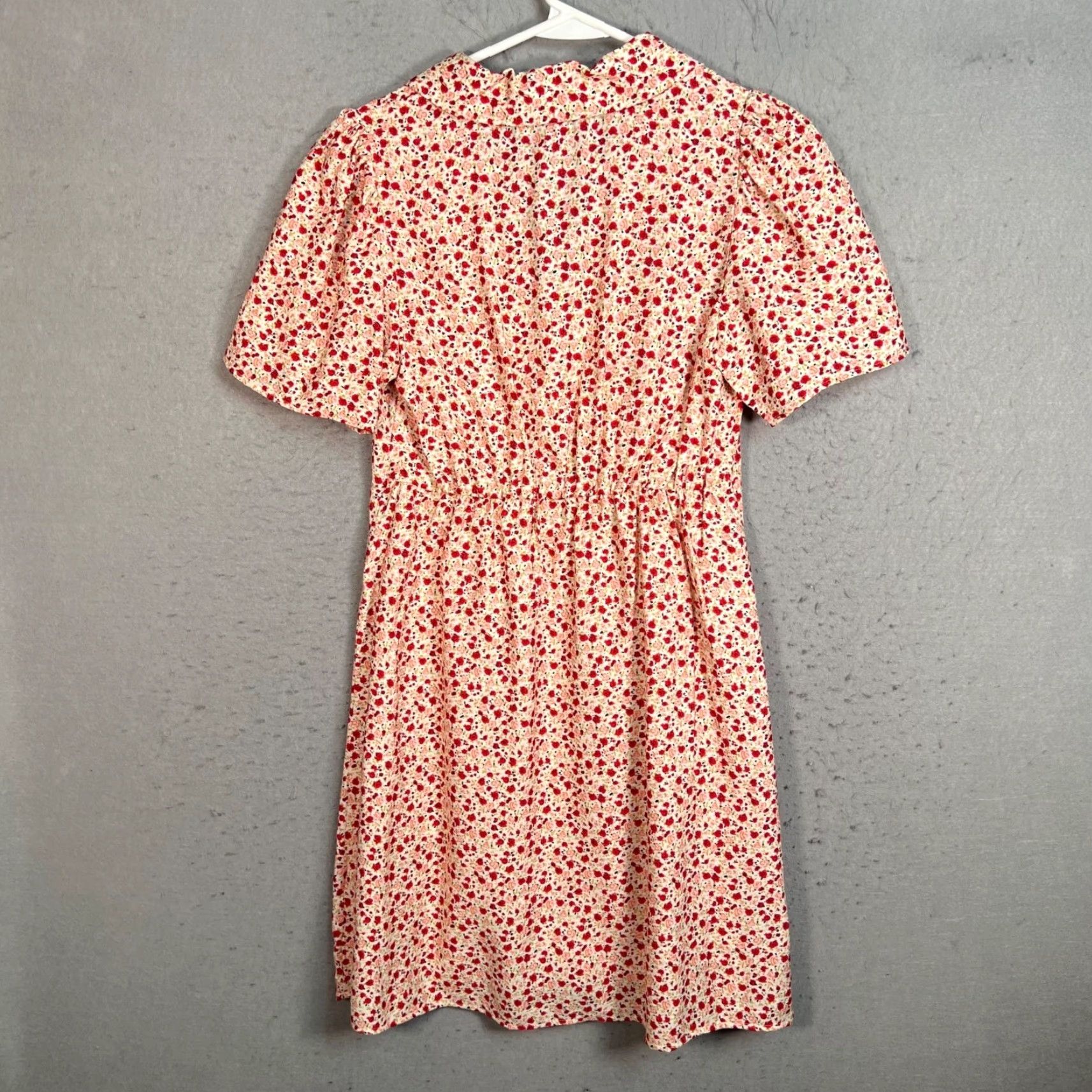 Primark Primark Womens Dress Red Floral V-Neck Short Sleeve A-Line Casual Summer 4 Adult Womens Size 27" / US 4 / IT 40 - 2 Thumbnail