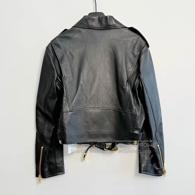 Celine CELINE Solid Color Zip-up Trapeze Collar Leather Jacket Size XS / US 0-2 / IT 36-38 - 3 Thumbnail