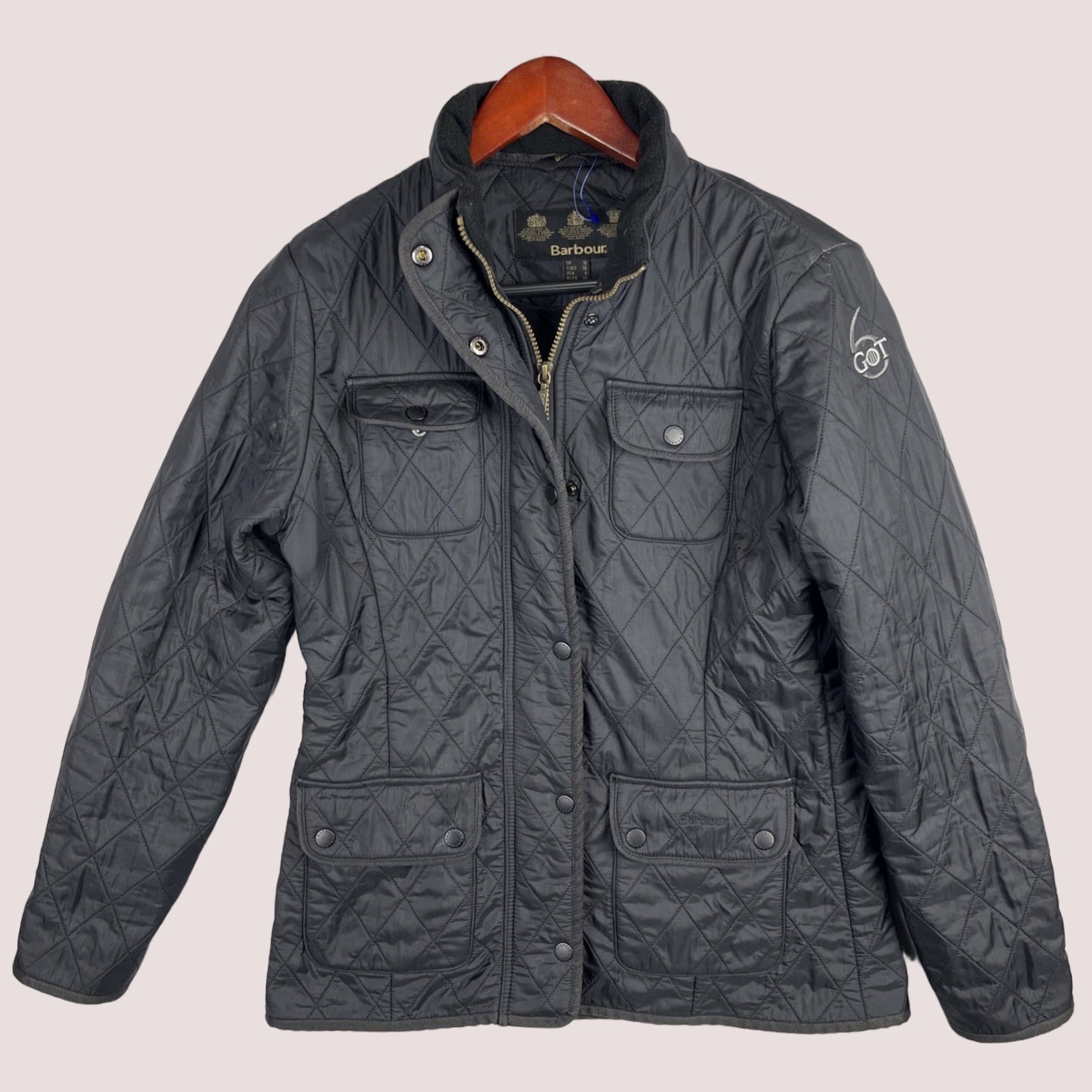 Barbour Barbour Jacket Womens 6 Black Utility Polarquilt Field Season 6 Game Of Thrones Size M / US 6-8 / IT 42-44 - 1 Thumbnail