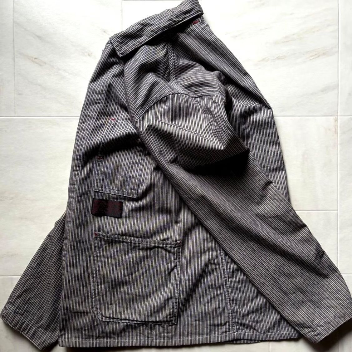 Engineered Garments ENGINEERED GARMENTS HICKORY STRIPE COVERALL JACKET MEN S MULTICOLOR SIZE S USED Size US 29 - 6 Thumbnail