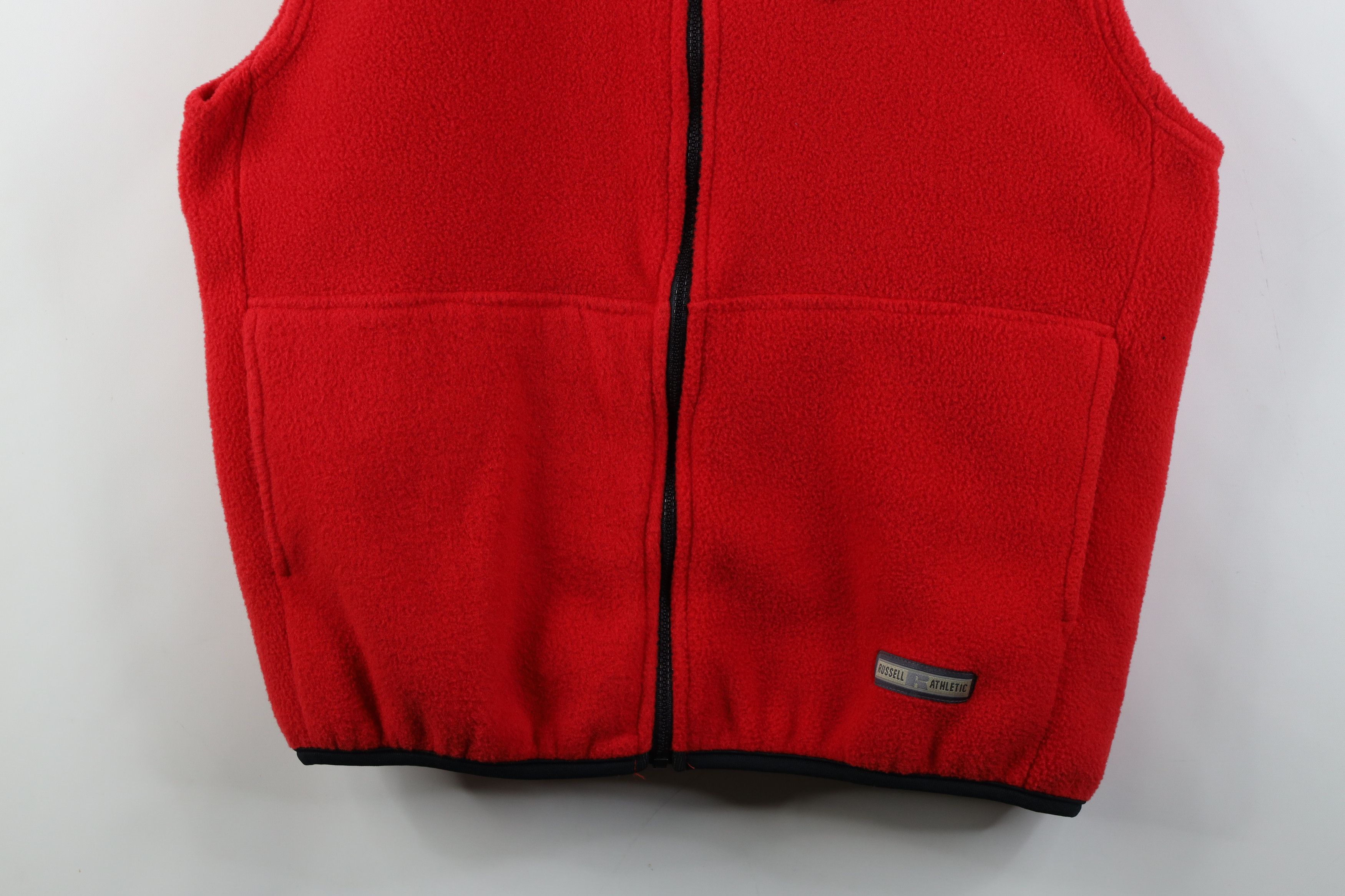 Russell Athletic Vintage 90s Russell Athletic Full Zip Vest Jacket Red USA Size US L / EU 52-54 / 3 - 3 Thumbnail