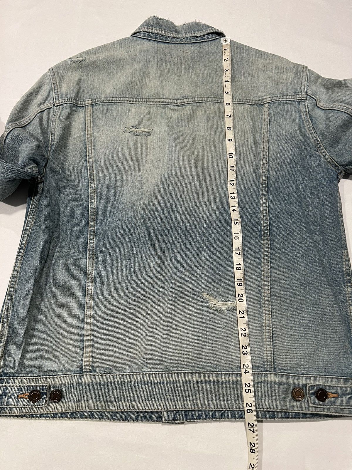 Saint Laurent Paris Saint Laurent men’s blue ripped denim jacket. 52/L Size US L / EU 52-54 / 3 - 5 Thumbnail