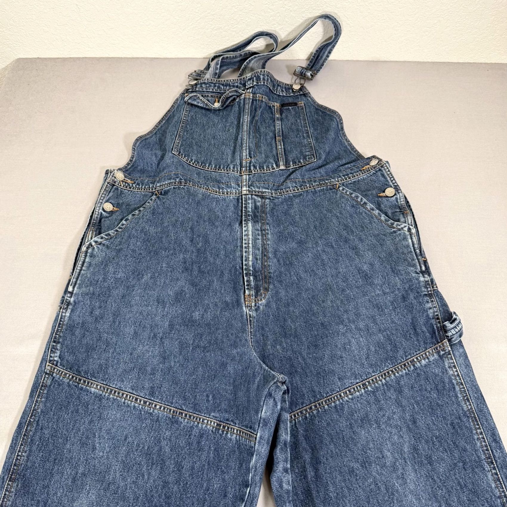 Calvin Klein VINTAGE Calvin Klein Jeans Overalls Mens XL Blue Denim Bib Carpenter Pants 90s Size US 36 / EU 52 - 2 Thumbnail