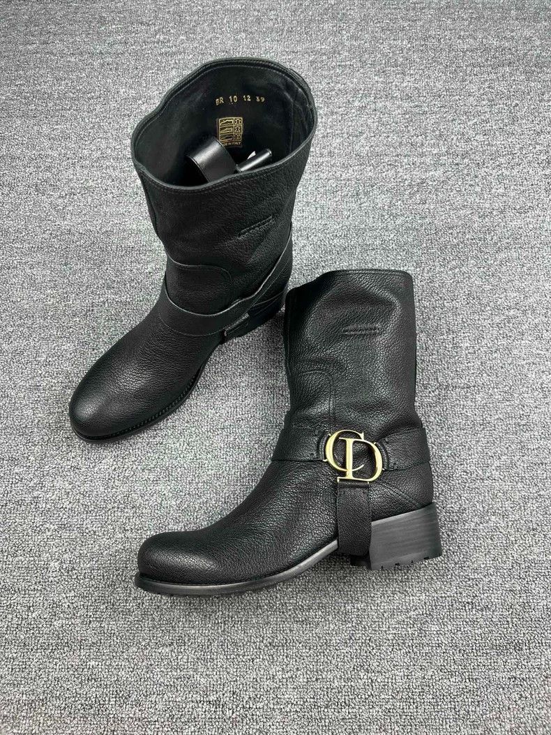 Dior Dior Black Leather Knee-High Boots-yf Size US 8.5 / EU 41-42 - 1 Thumbnail