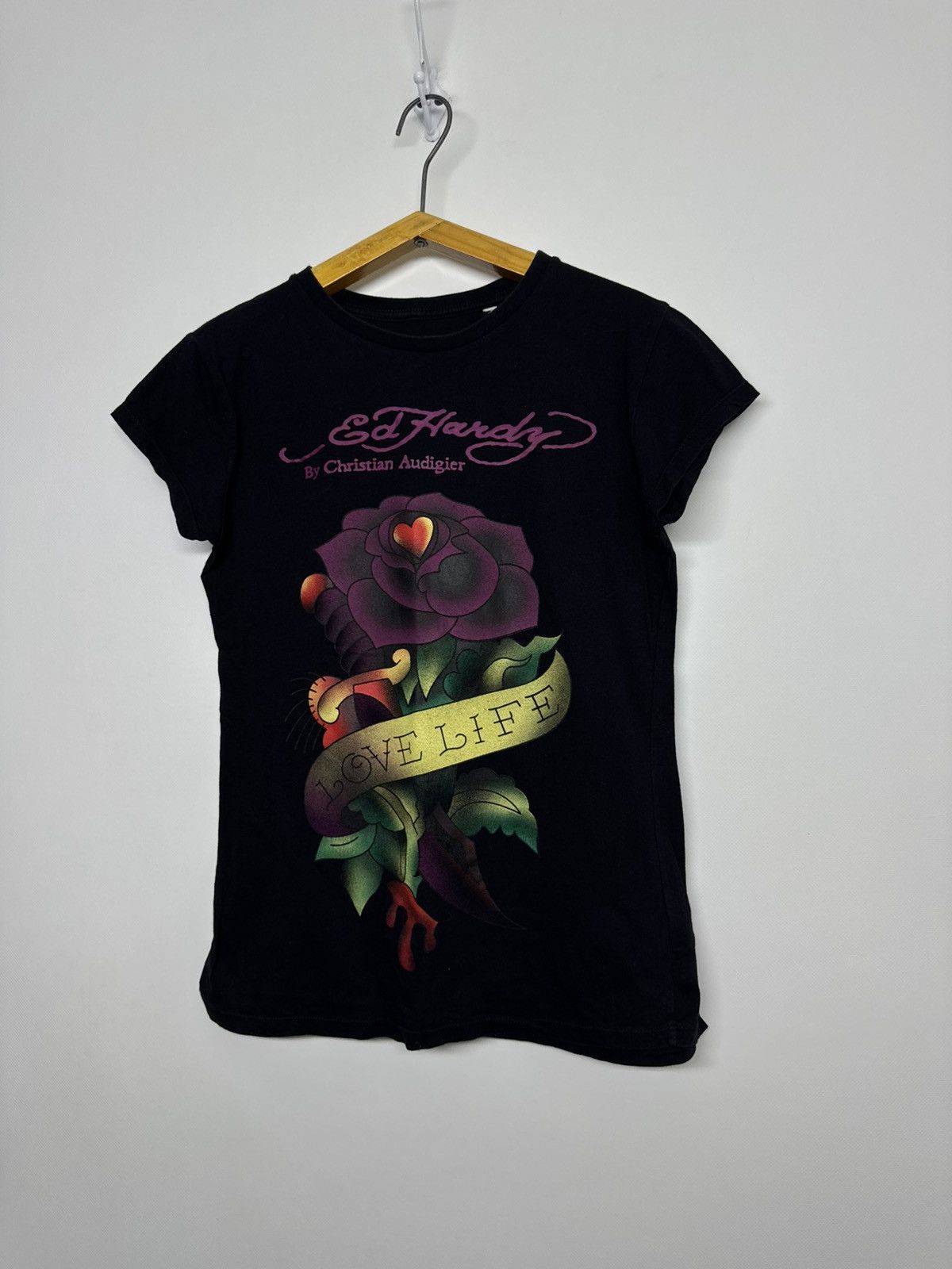 Ed Hardy Ed Hardy Surf Tribe Crazy Detailing Distressed T Shirt Size M / US 6-8 / IT 42-44 - 5 Thumbnail