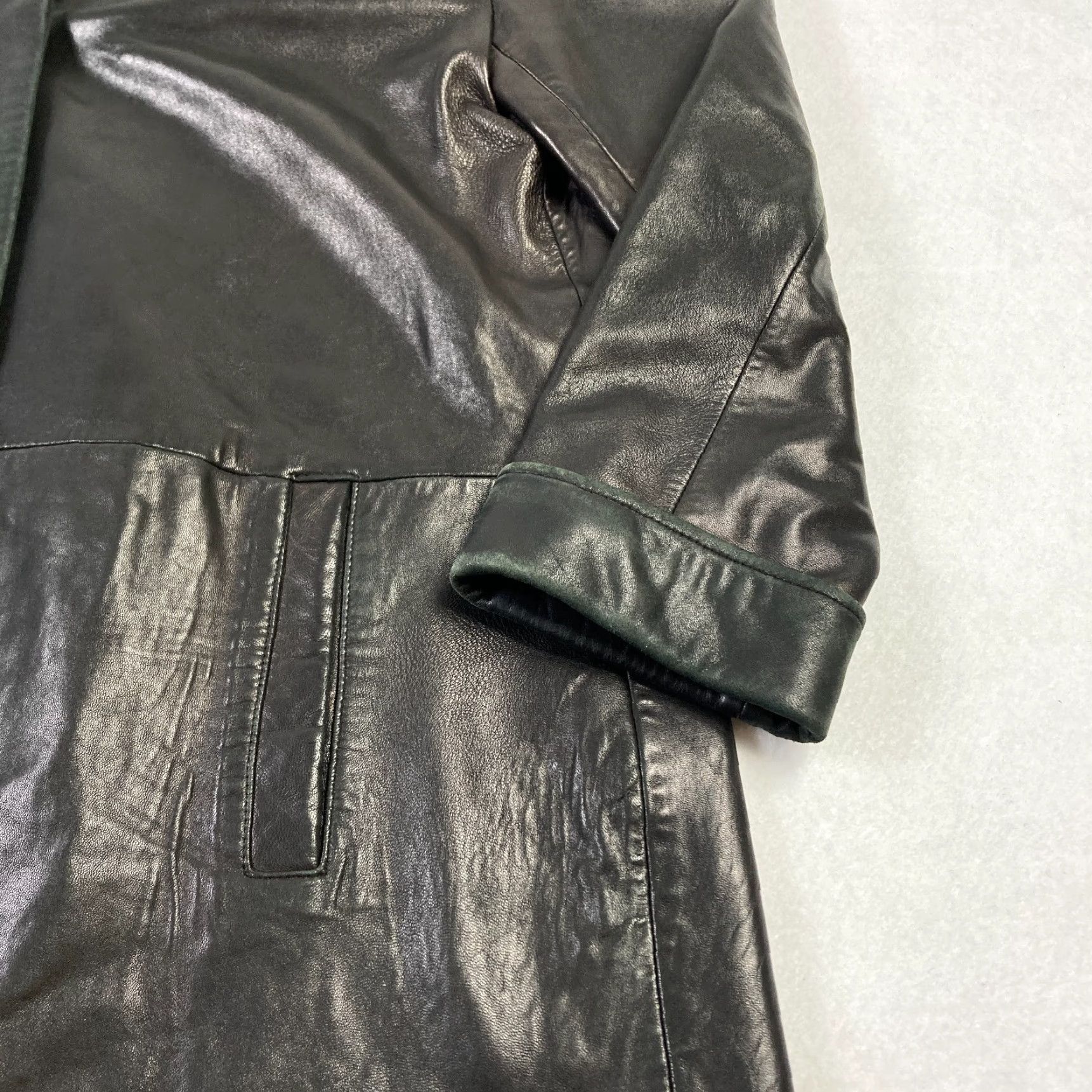 Vintage VINTAGE Tibor Leather Jacket Women's Small Black Button Up Mid-Length Lined Long Sleeve Jacket Size S / US 4 / IT 40 - 3 Thumbnail