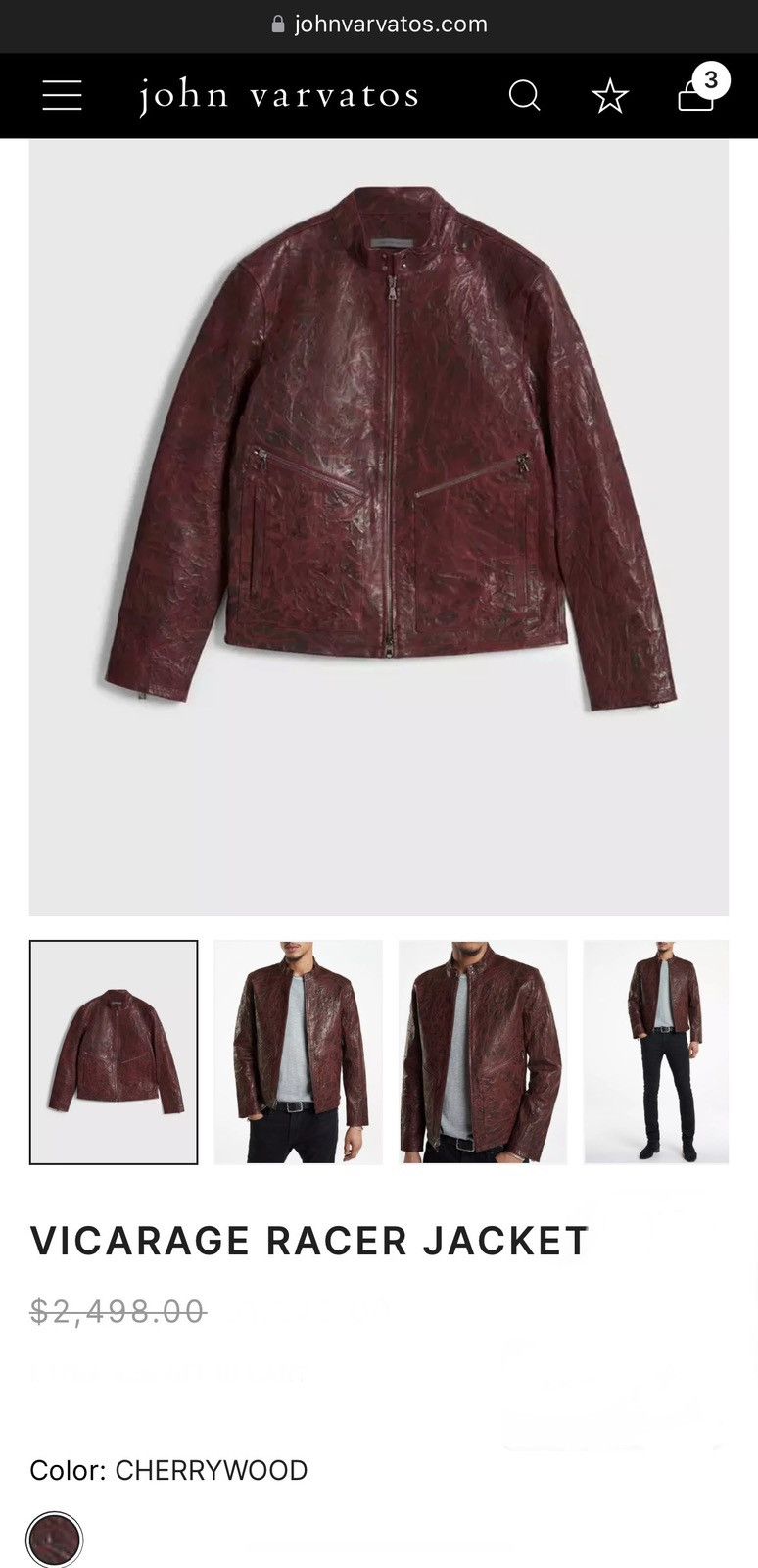 John Varvatos Vicarage racer leather jacket. Size EU 48 USA 38 Size US M / EU 48-50 / 2 - 9 Thumbnail