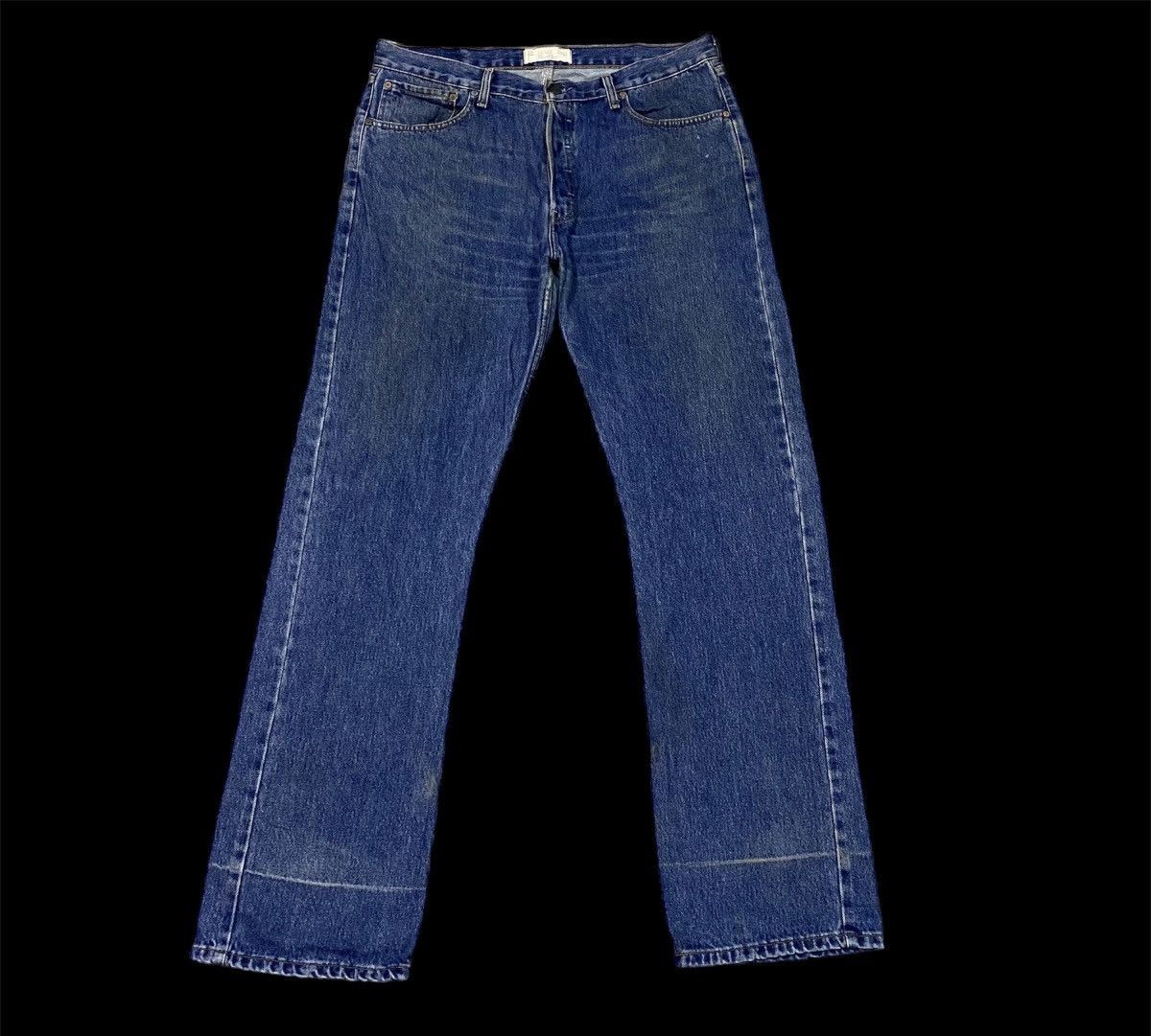 image of Vintage Levis Signature Button Fly Denim Jeans in Blue Denim, Men's (Size 38)
