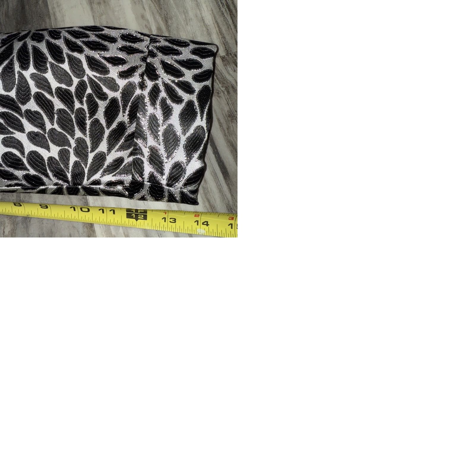 Vintage Draper's & Damon's Jacket Women PXL Petites Black & White Geometric Zip Front Lined Pockets Metallic Accents Short Sleeve Classic Fit Size XL / US 12-14 / IT 48-50 - 9 Thumbnail