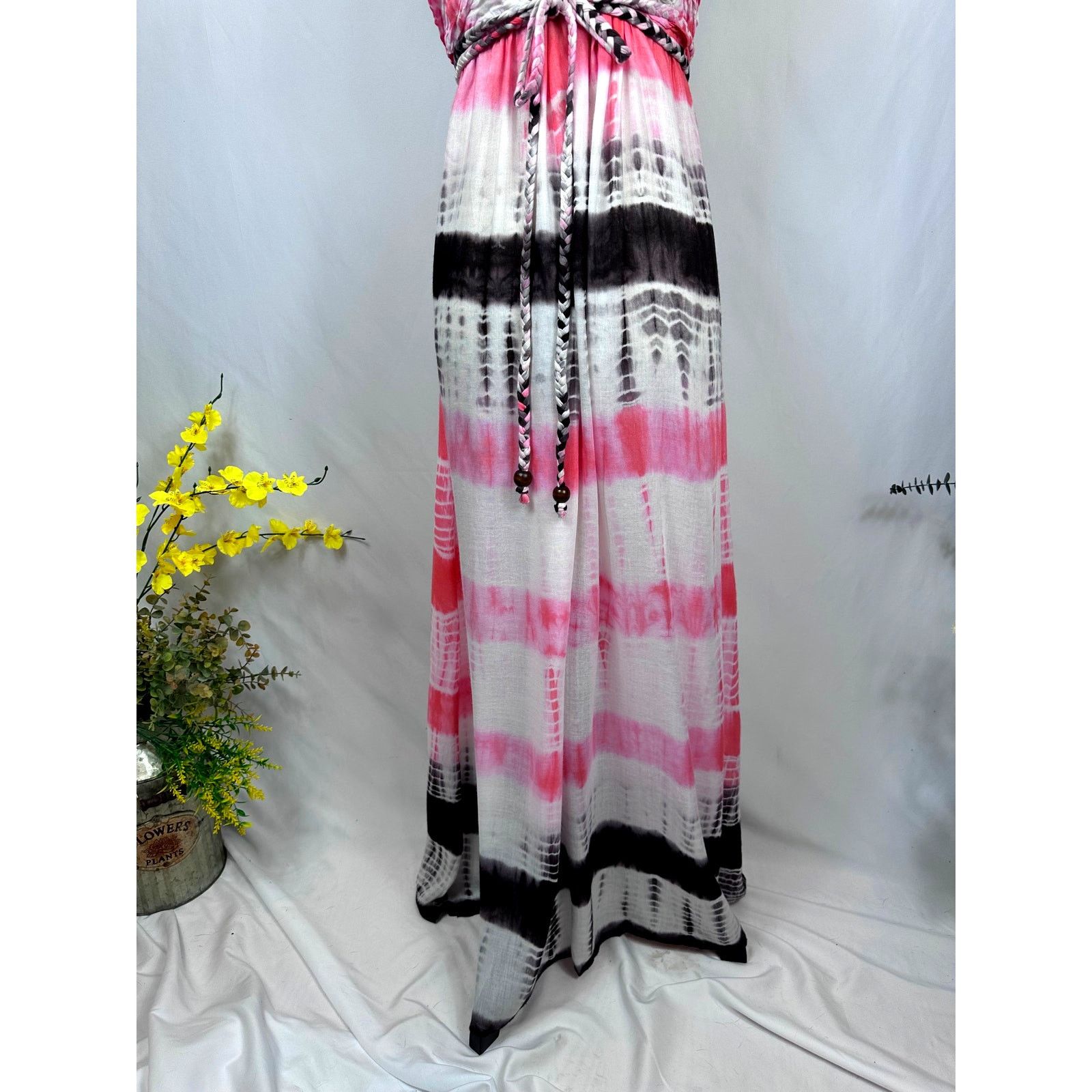Other Chaudhry Halter Open Back Tie Dye Maxi Dress Pink Black M Size M / US 6-8 / IT 42-44 - 6 Thumbnail