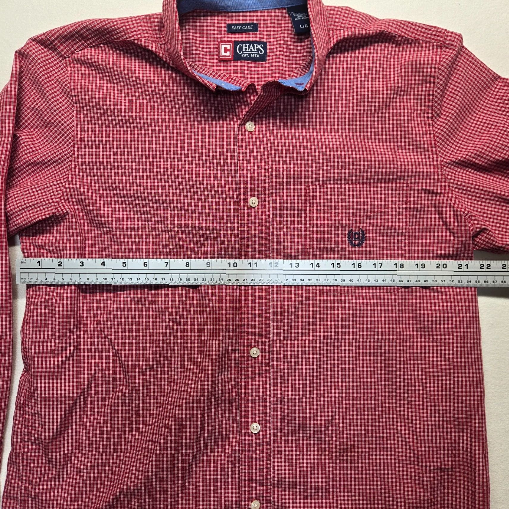 Chaps Chaps Shirt Button-Up Men’s L Red Check Long Sleeve Easy Care Logo Casual Shirt - Vintage? No Size US L / EU 52-54 / 3 - 4 Thumbnail