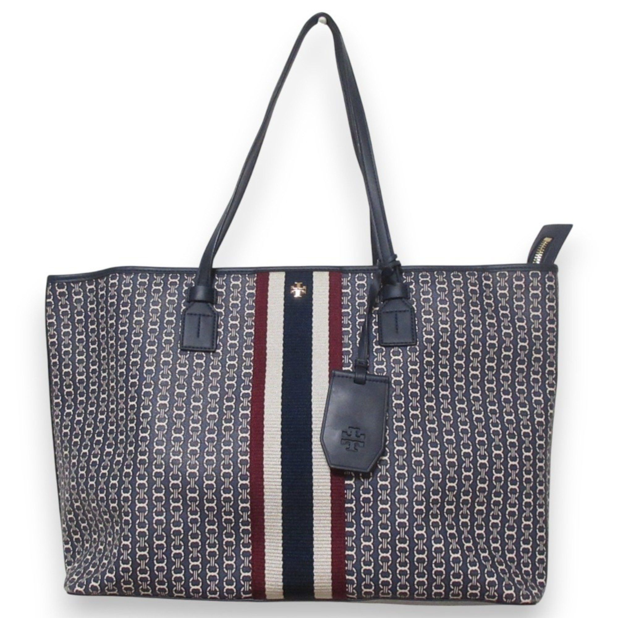 Tory Burch Geo Logo Tote Bag One Shoulder 10011011 Navy Women's in Blue