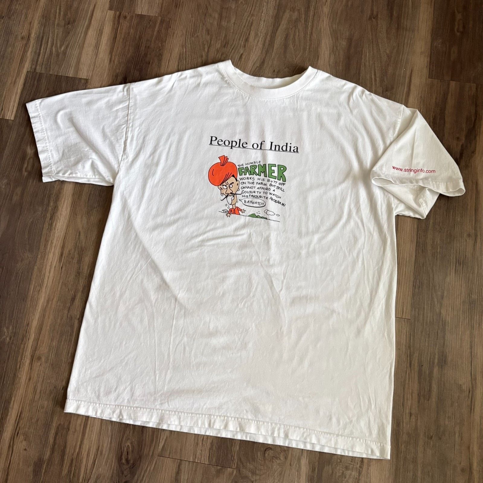 Vintage Vintage String Info India T-Shirt Men's Size XL White Rare Size US XL / EU 56 / 4 - 1 Thumbnail