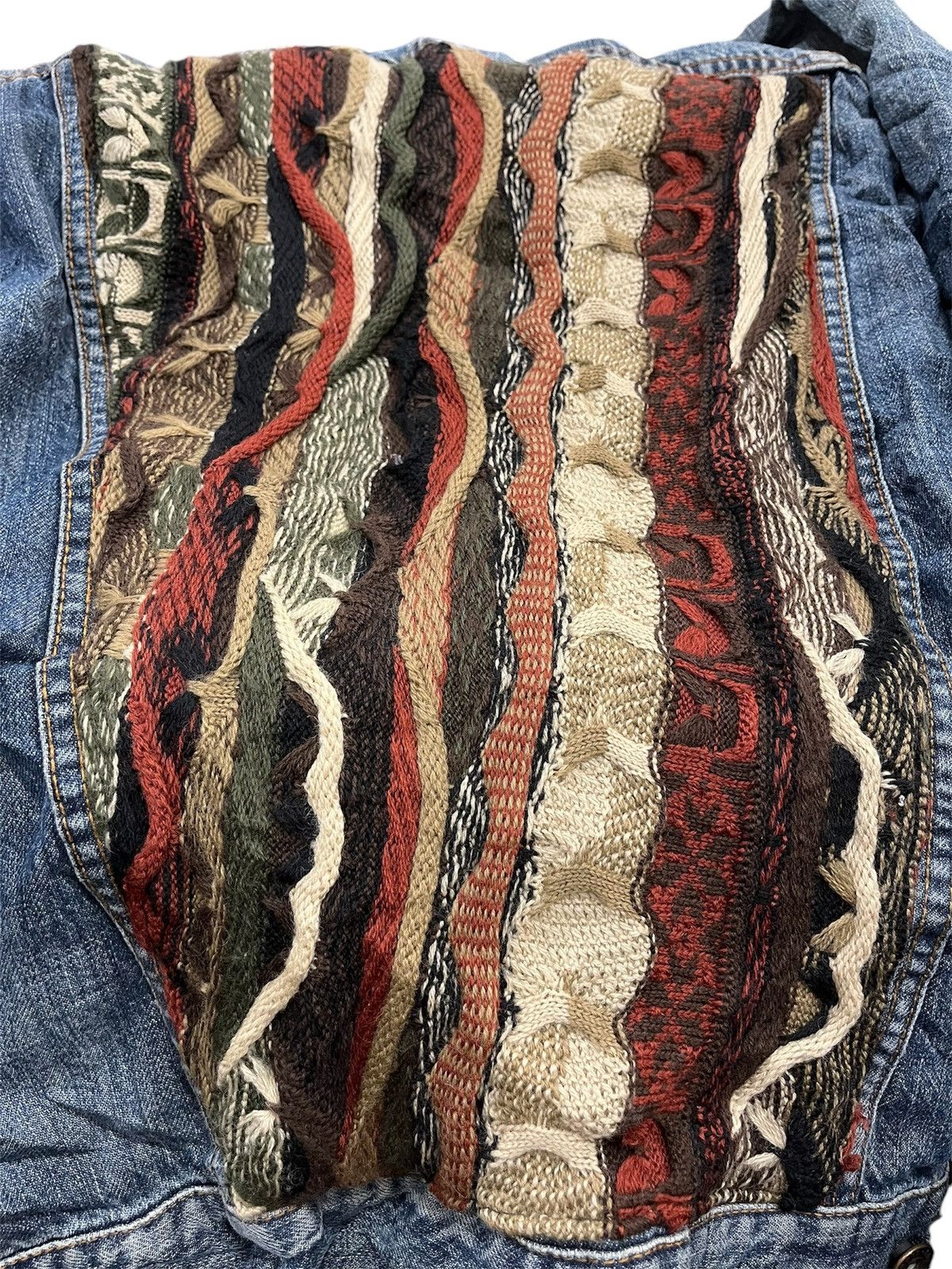 Energie Vintage 90s Energie Coogi Style Denim Jacket Made In Italy Size US XL / EU 56 / 4 - 4 Thumbnail