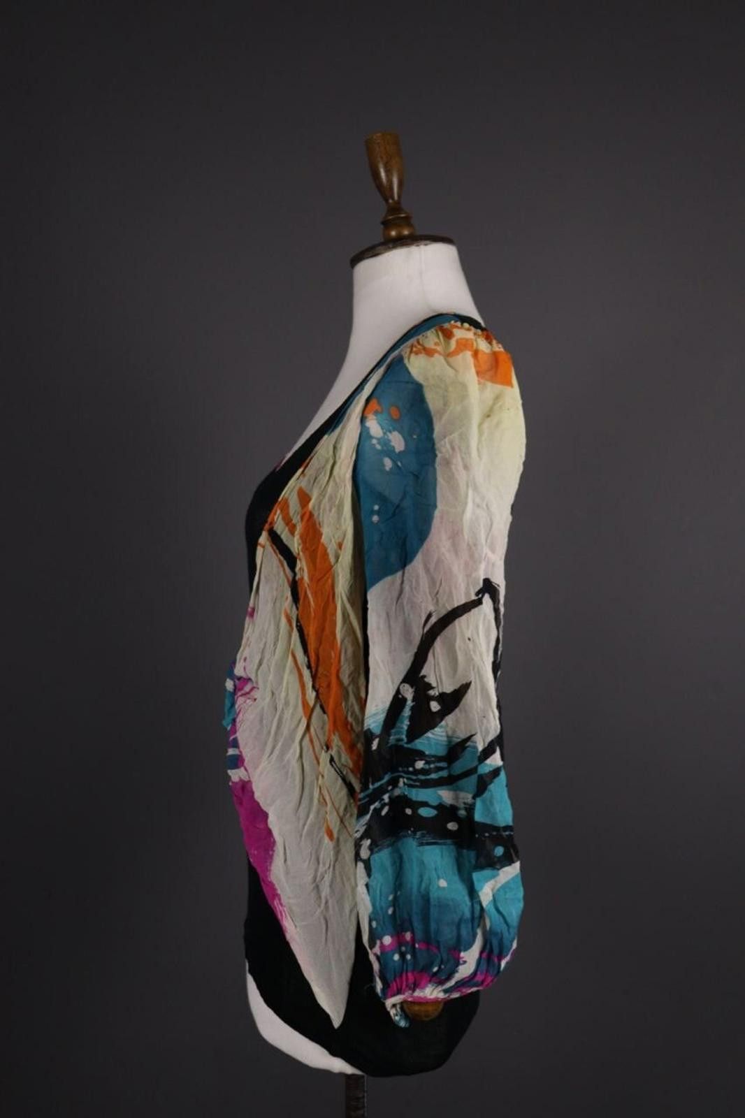 Custo Barcelona CUSTO BARCELONA Multicolor Abstract Silk Top Shirt Size 2 Size XS / US 0-2 / IT 36-38 - 3 Thumbnail