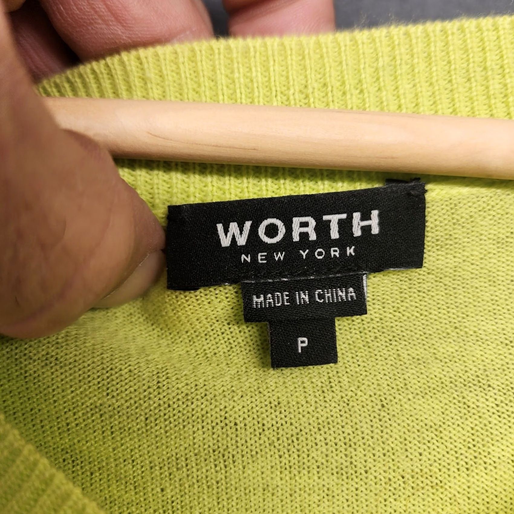 Vintage Worth New York Top Womens P Wool Blend Lightweight Sweater Tunic Stretch Crew Neck Long Sleeve Pullover Solid Green Wool Blend P Wool Blend Size S / US 4 / IT 40 - 3 Thumbnail